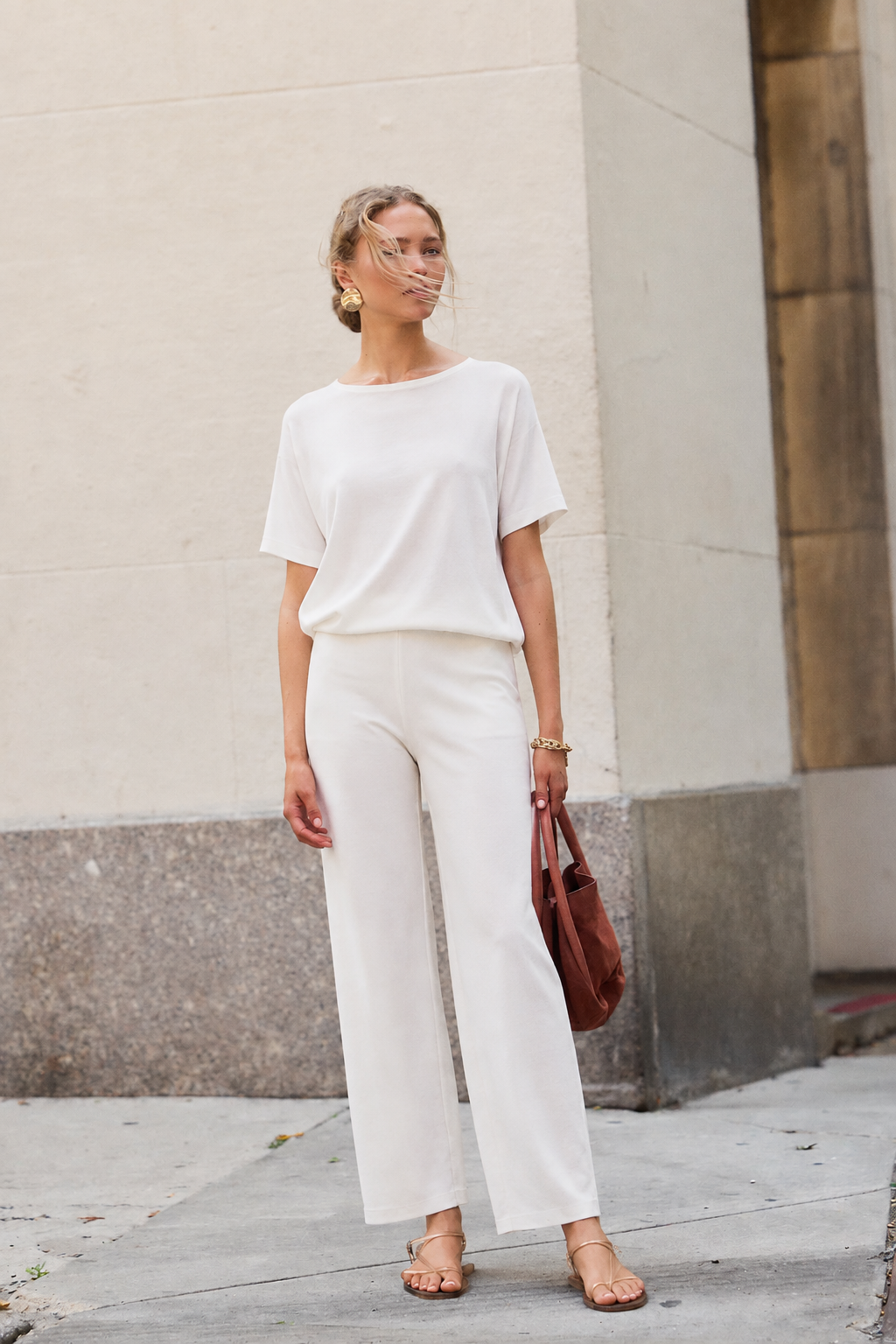 Classy Boat Neck Bat Wing Top - WHITE (S/M, L/XL) (Pack of 6)