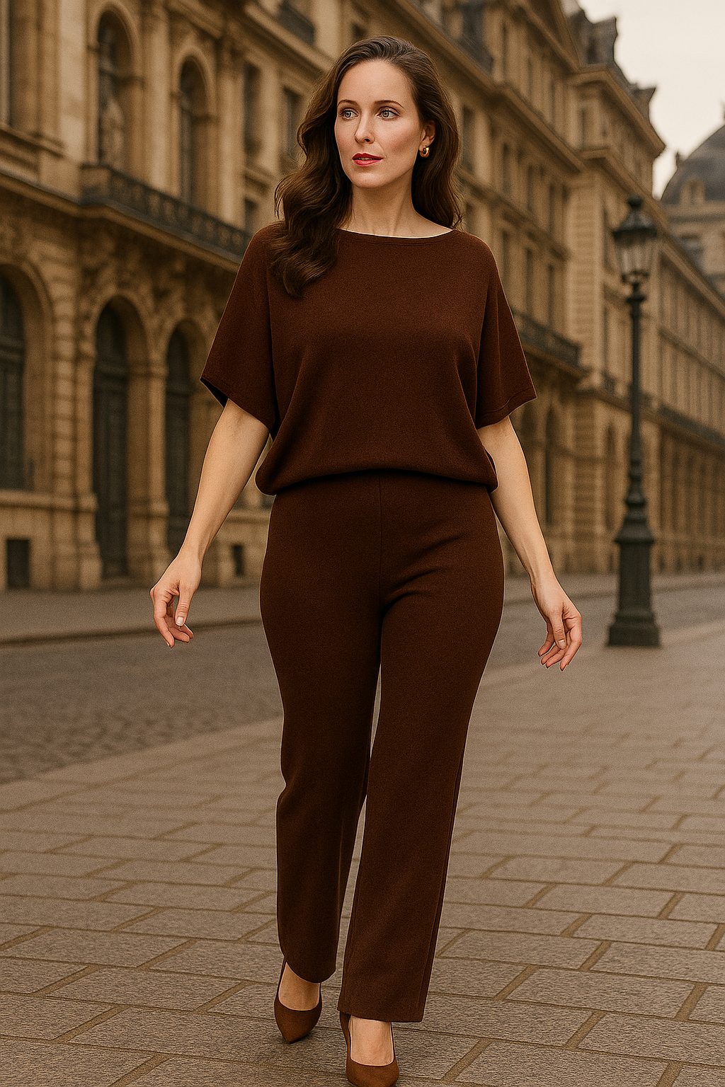 Classy Boat Neck Bat Wing Top - BROWN (S/M, L/XL) (Pack of 6)