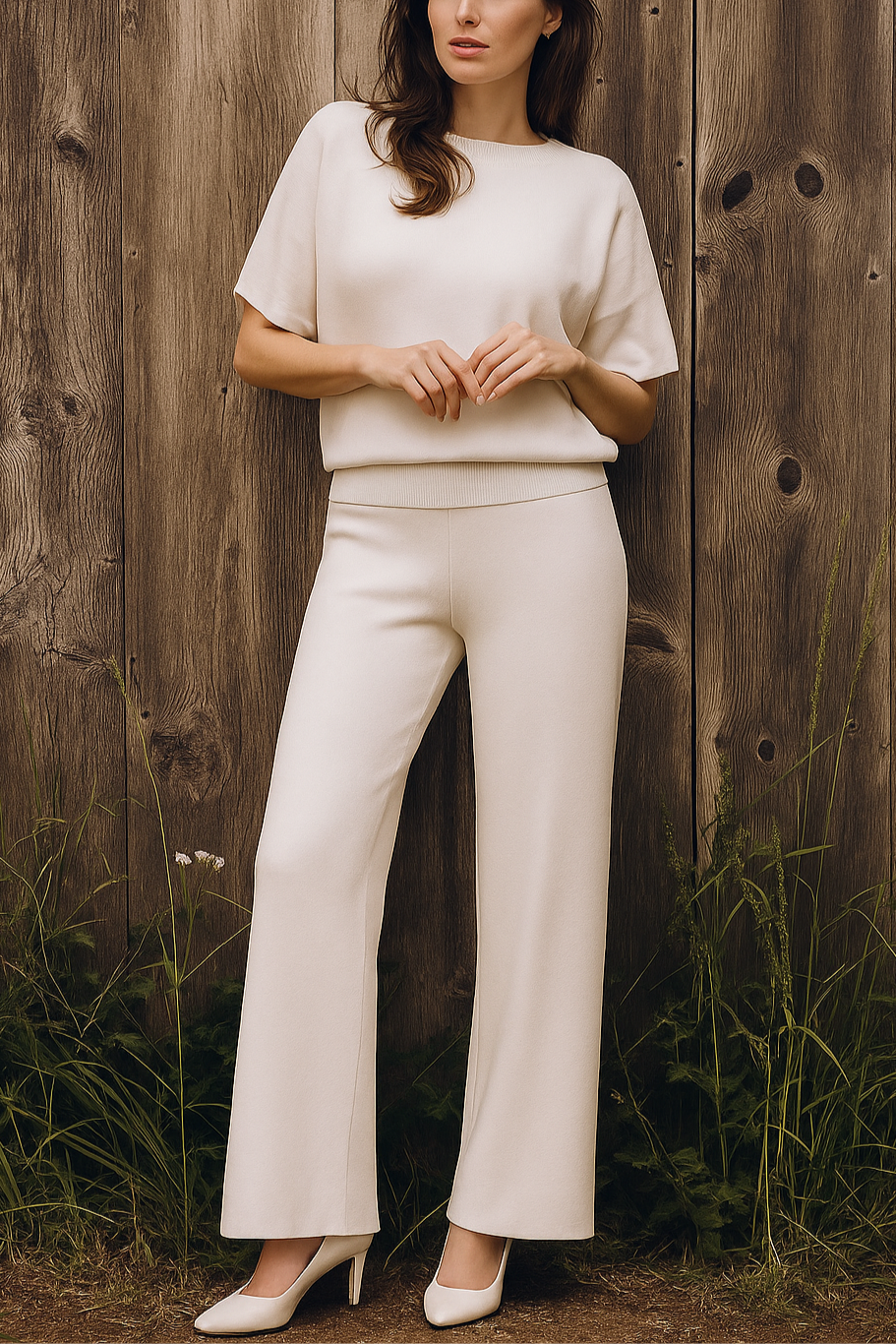 Classy Boat Neck Bat Wing Top - WHITE (S/M, L/XL) (Pack of 6)