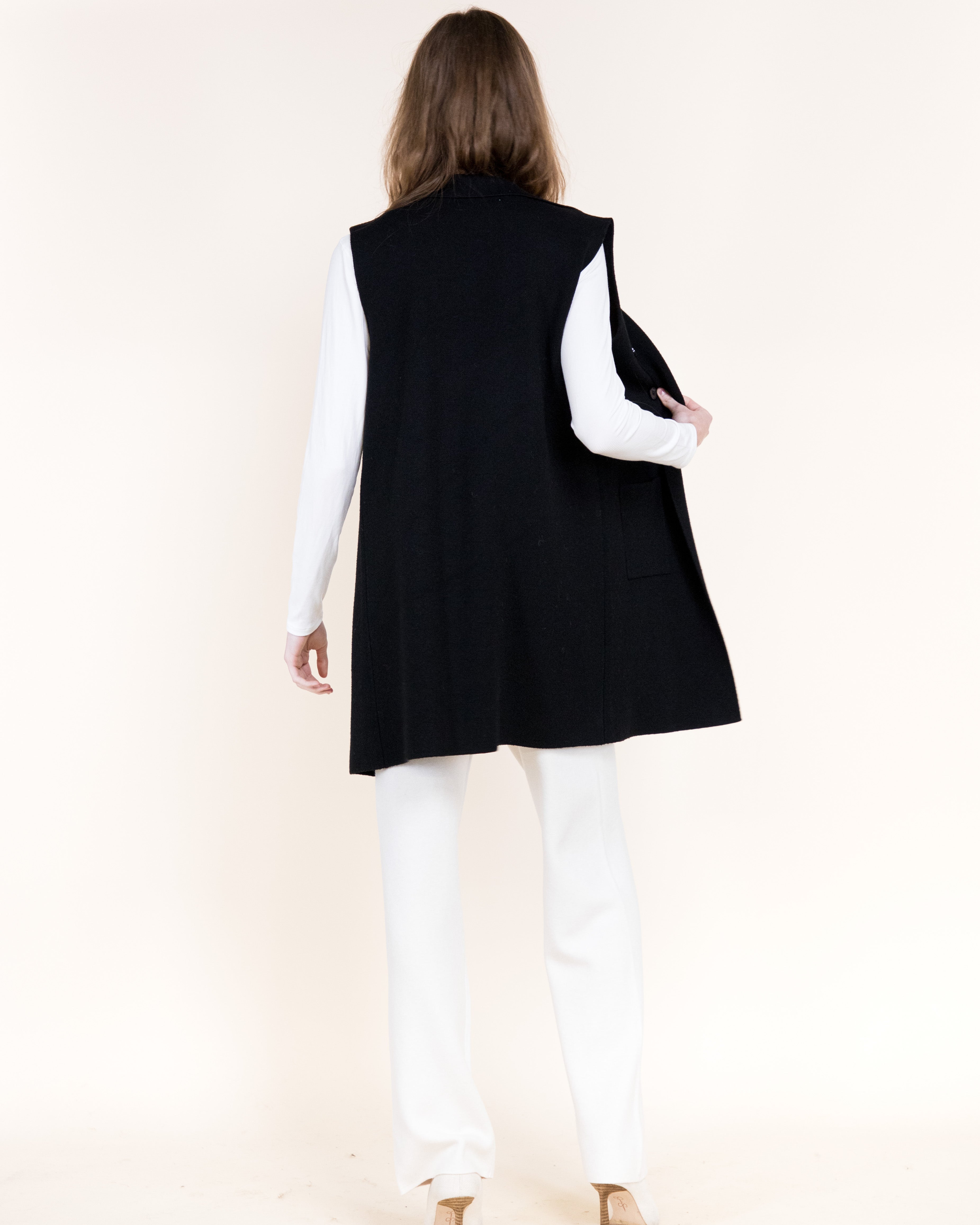 Tribeca Minimal Layering Front Buttons Knit Vest-BEIGE (S/M, L/XL) (Pack of 6)