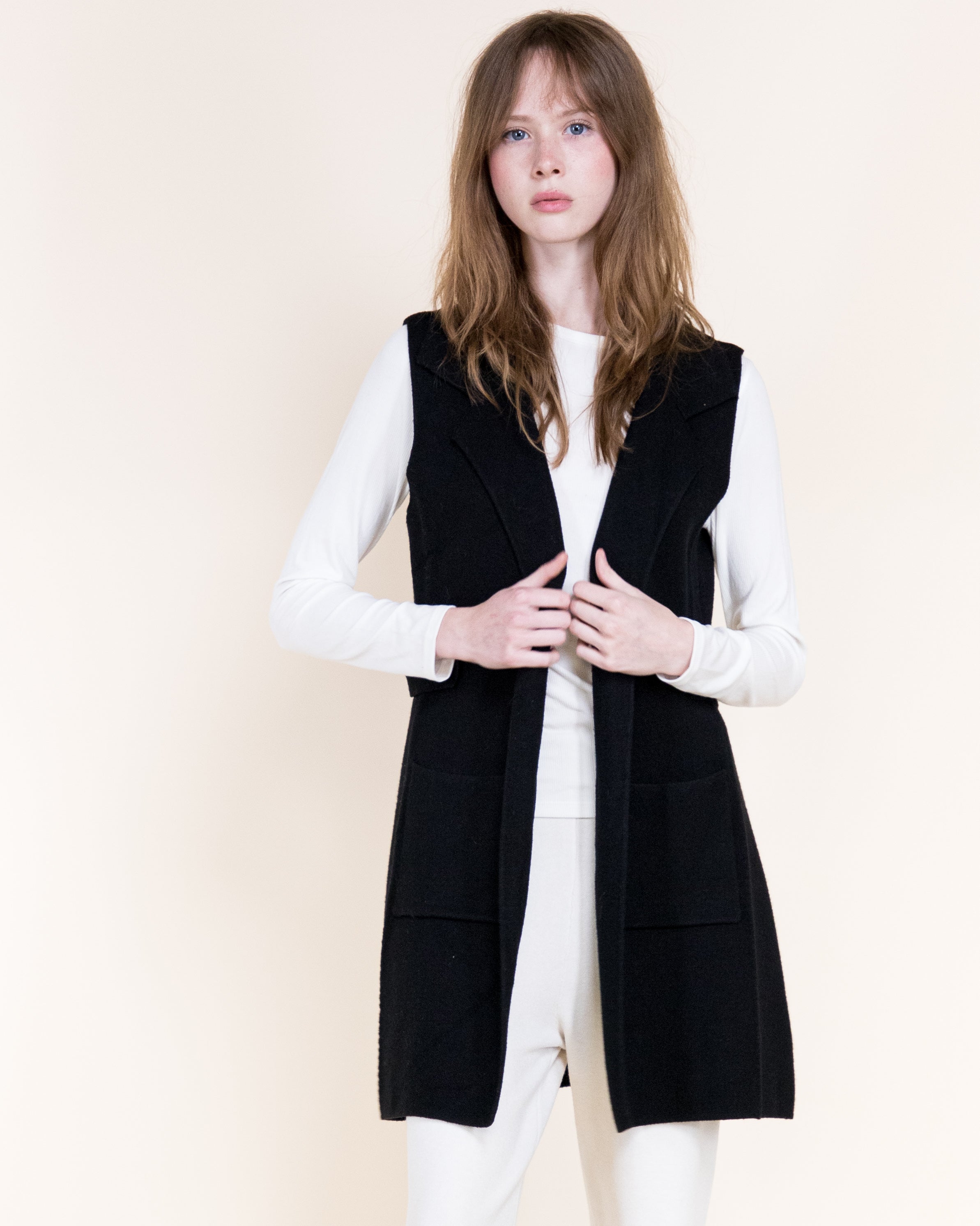Tribeca Minimal Layering Side Tabs Knit Vest-KHAKI (S/M, L/XL) (Pack of 6)