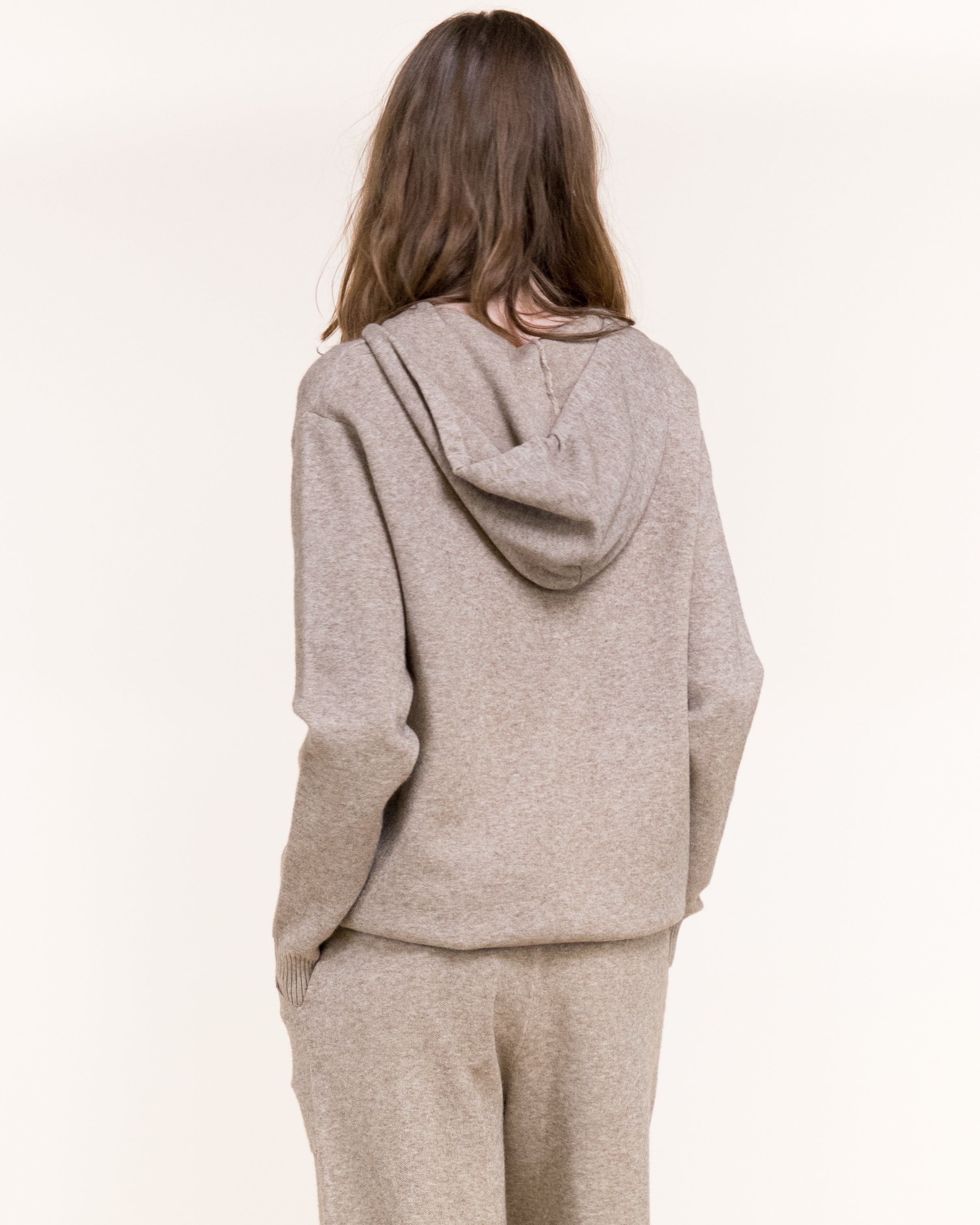 Frosted Drawstring Luxe Hoodie-BEIGE (S/M, L/XL) (Pack of 6)