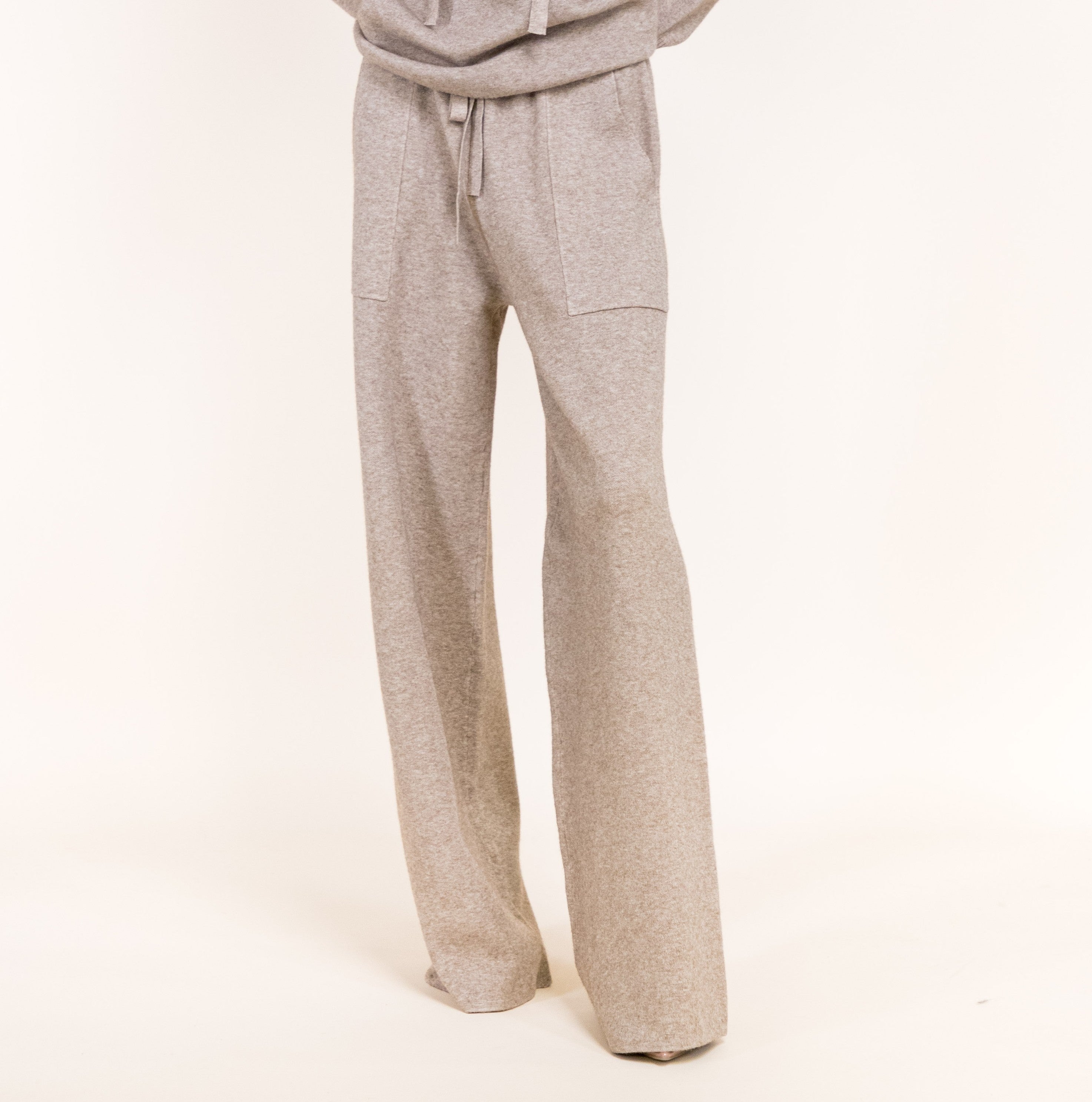 Luxe Wide Leg Knitted Pants-BEIGE (S/M, L/XL) (Pack of 6)