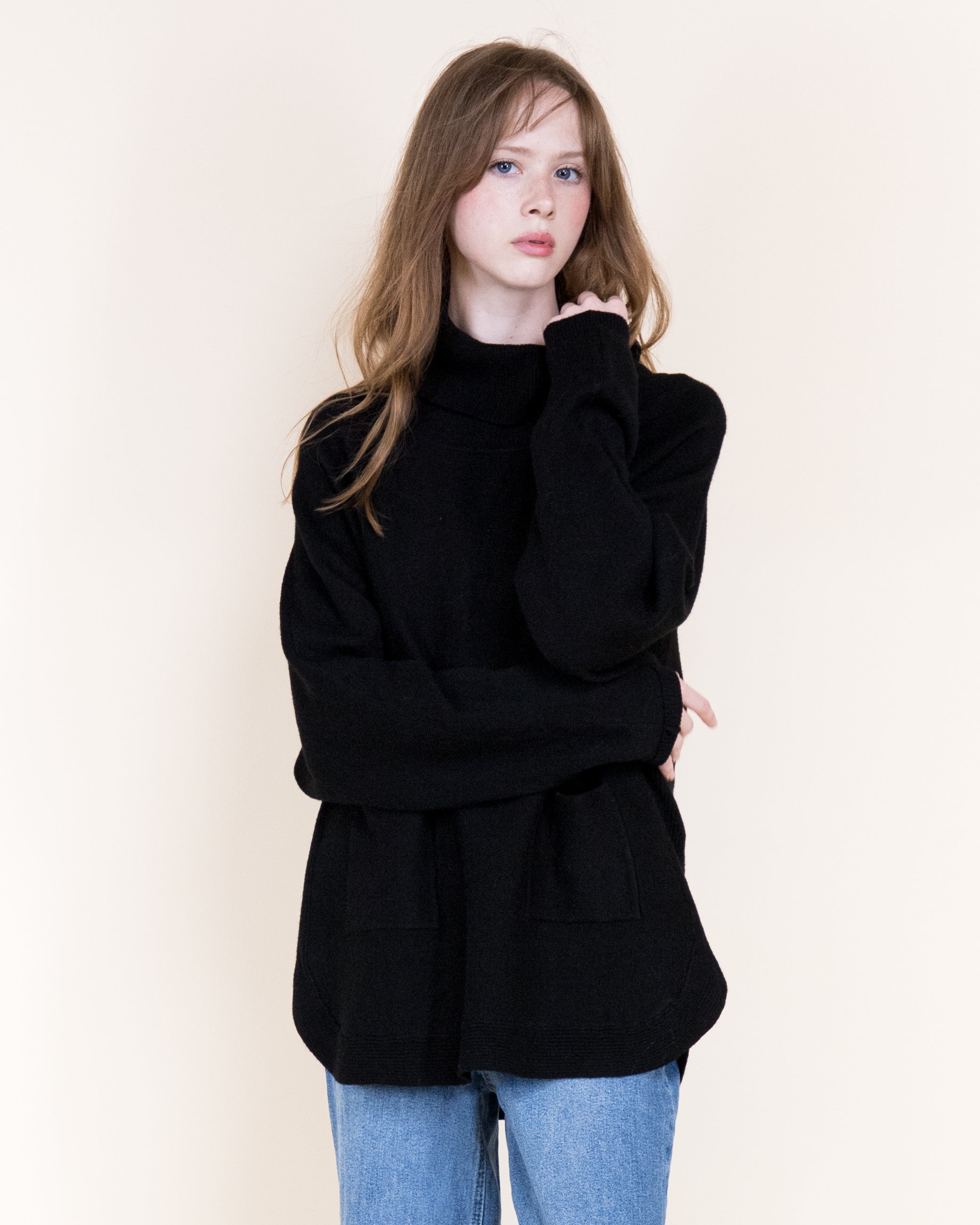 Andes Luxe Cowl Neck Relaxed Sweater-BEIGE (S/M, L/XL) (Pack of 6)