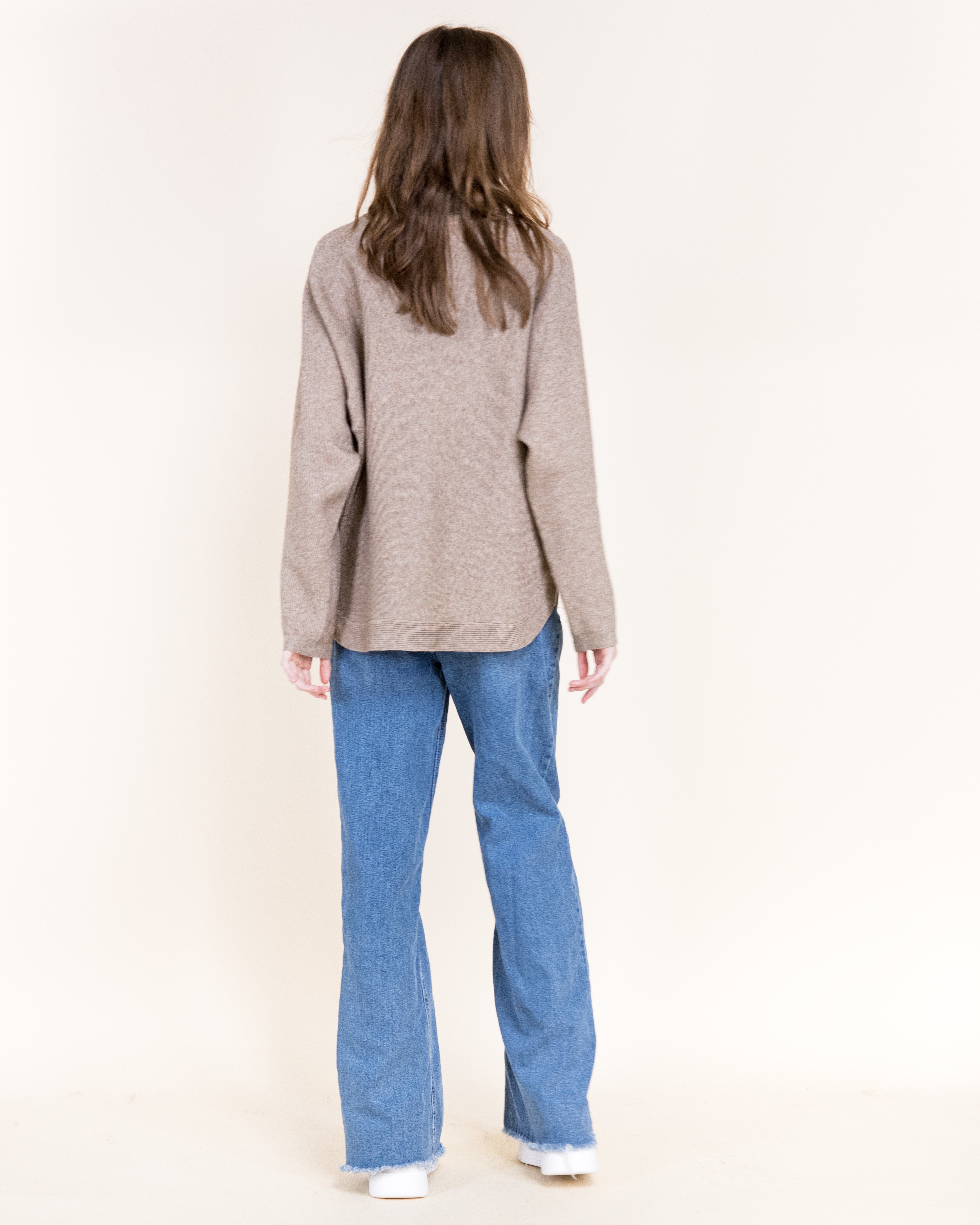 Andes Luxe Cowl Neck Relaxed Sweater-BEIGE (S/M, L/XL) (Pack of 6)