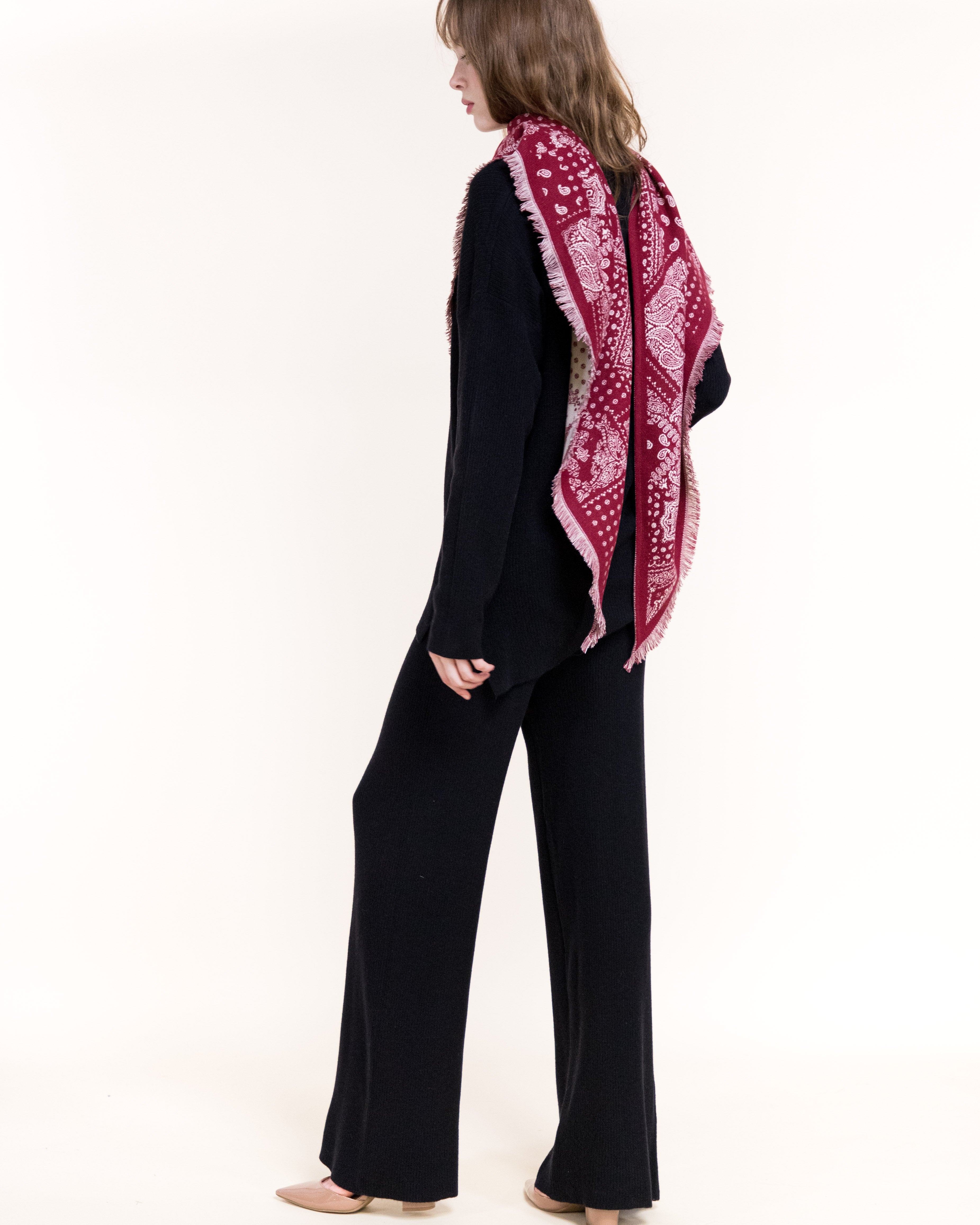 Bandana Petite Paisley Mix Trangular scarf - BROWN (Pack of 6)