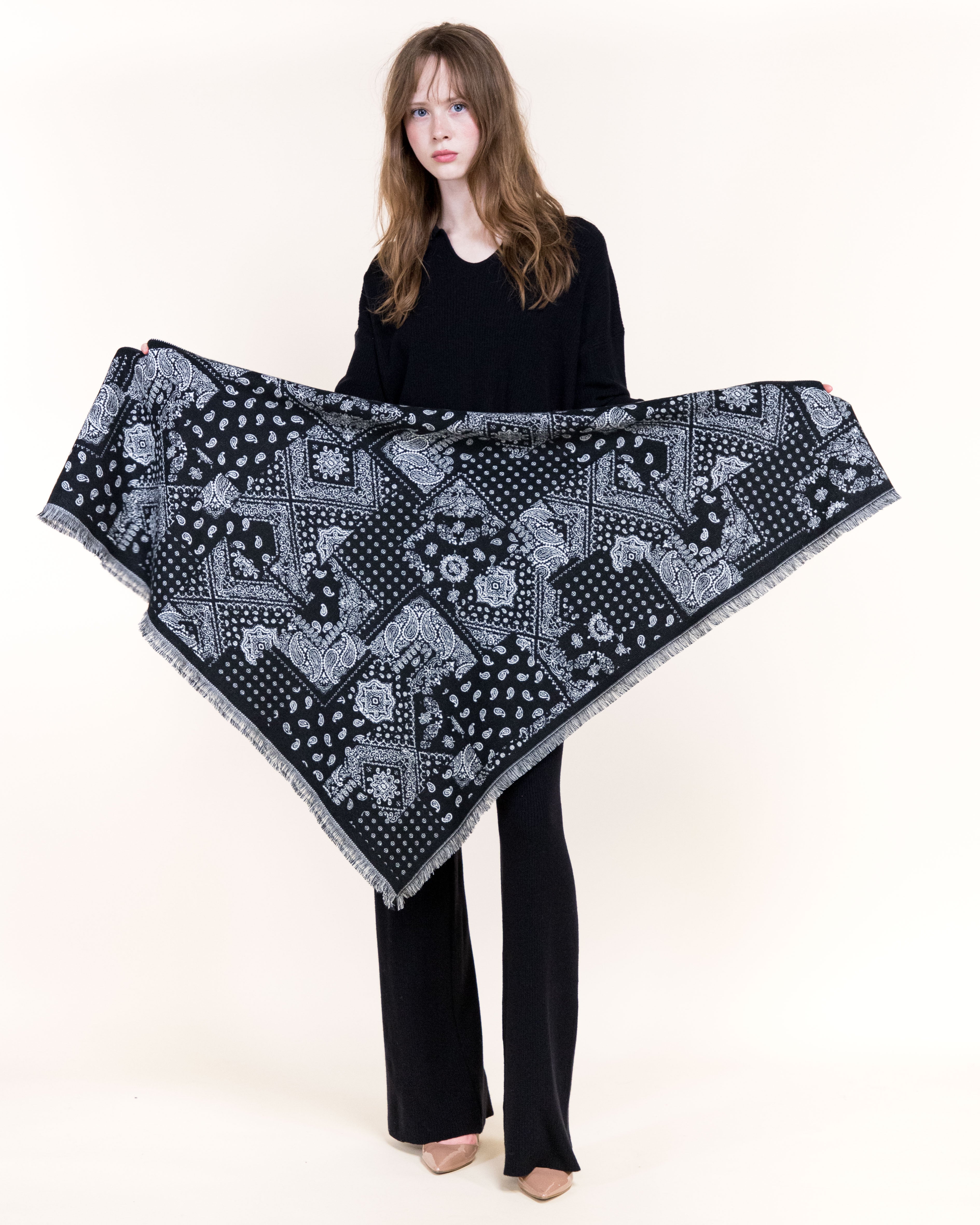 Bandana Petite Paisley Mix Trangular scarf - BROWN (Pack of 6)
