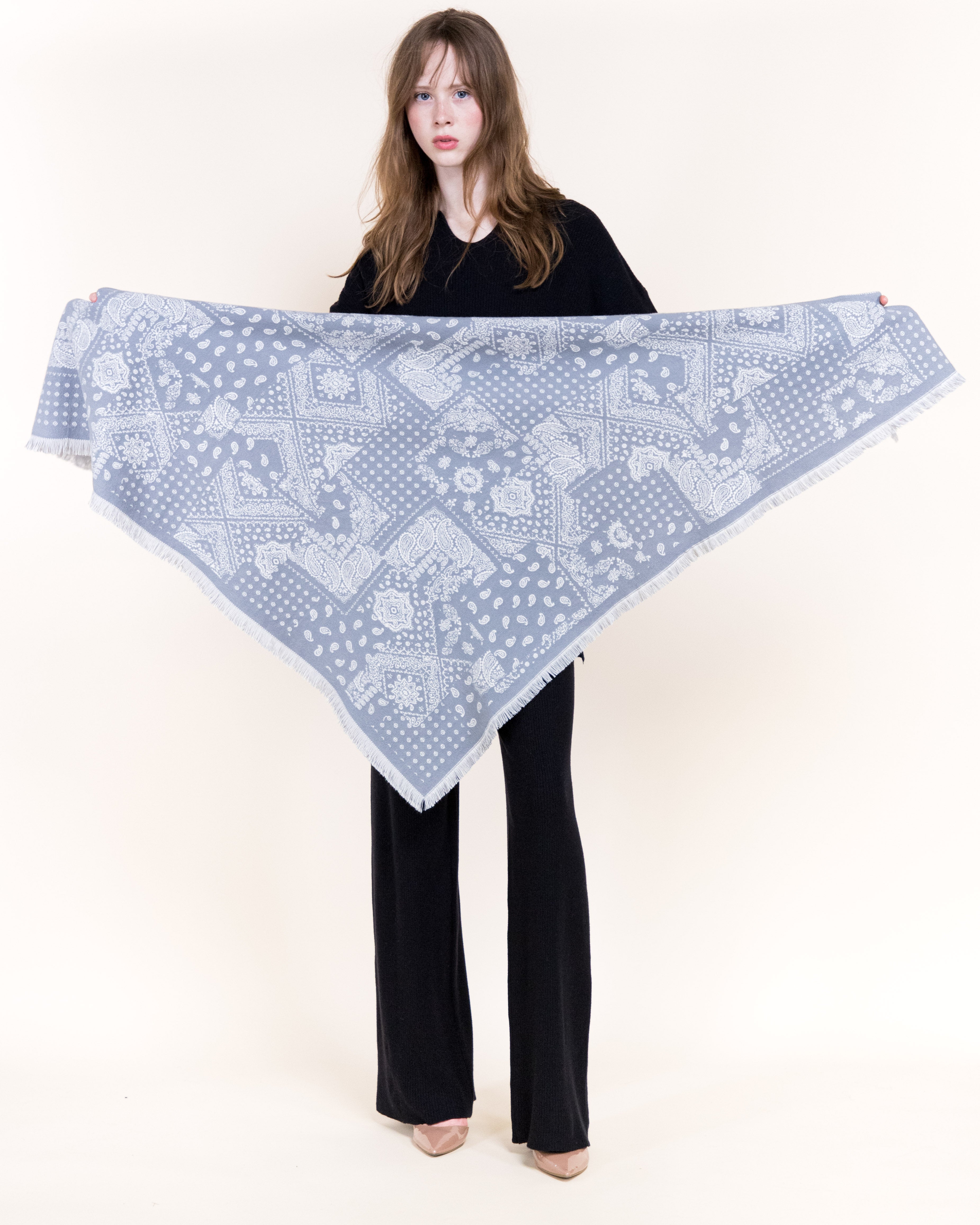 Bandana Petite Paisley Mix Trangular scarf - BROWN (Pack of 6)