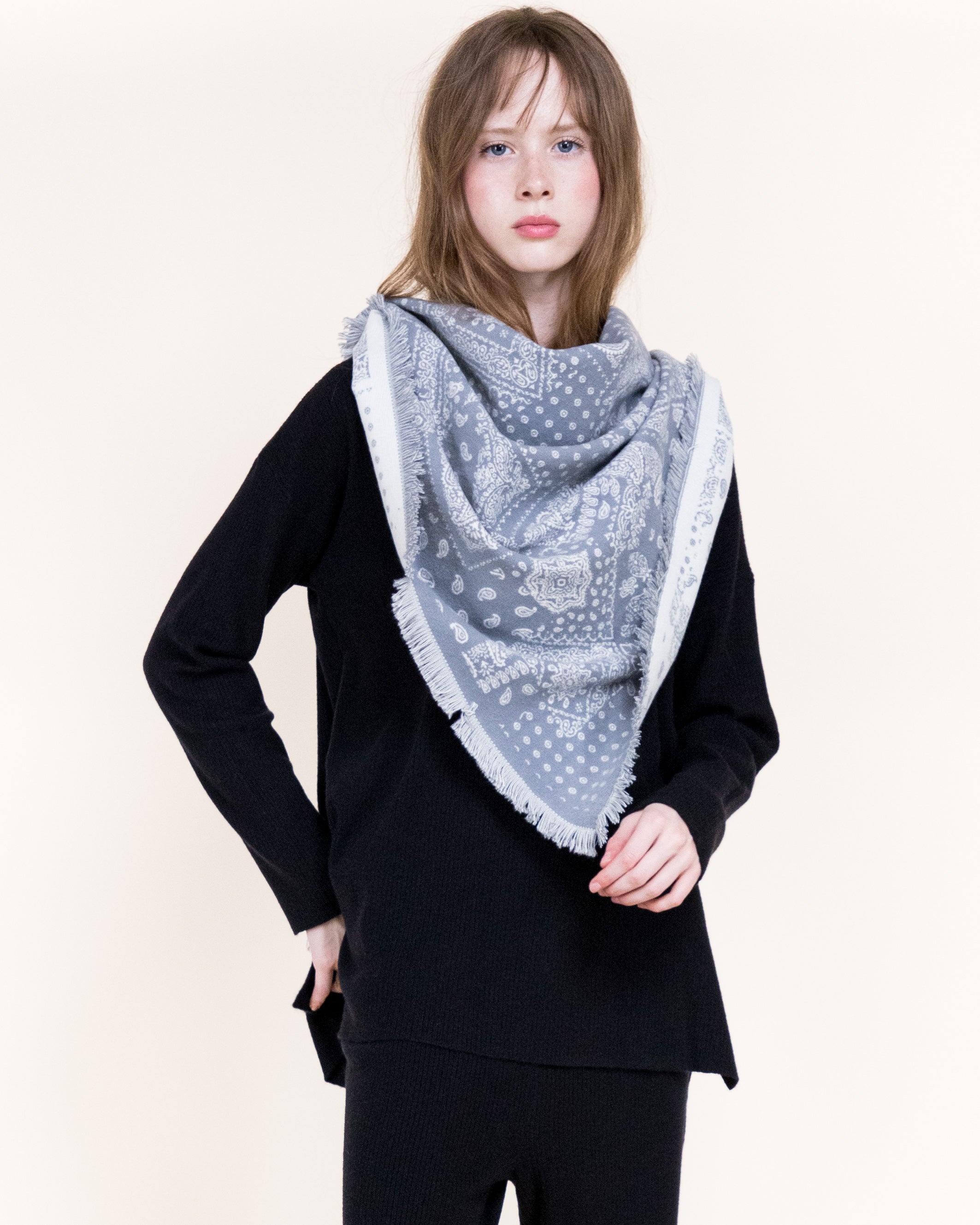 Bandana Petite Paisley Mix Trangular scarf - BROWN (Pack of 6)