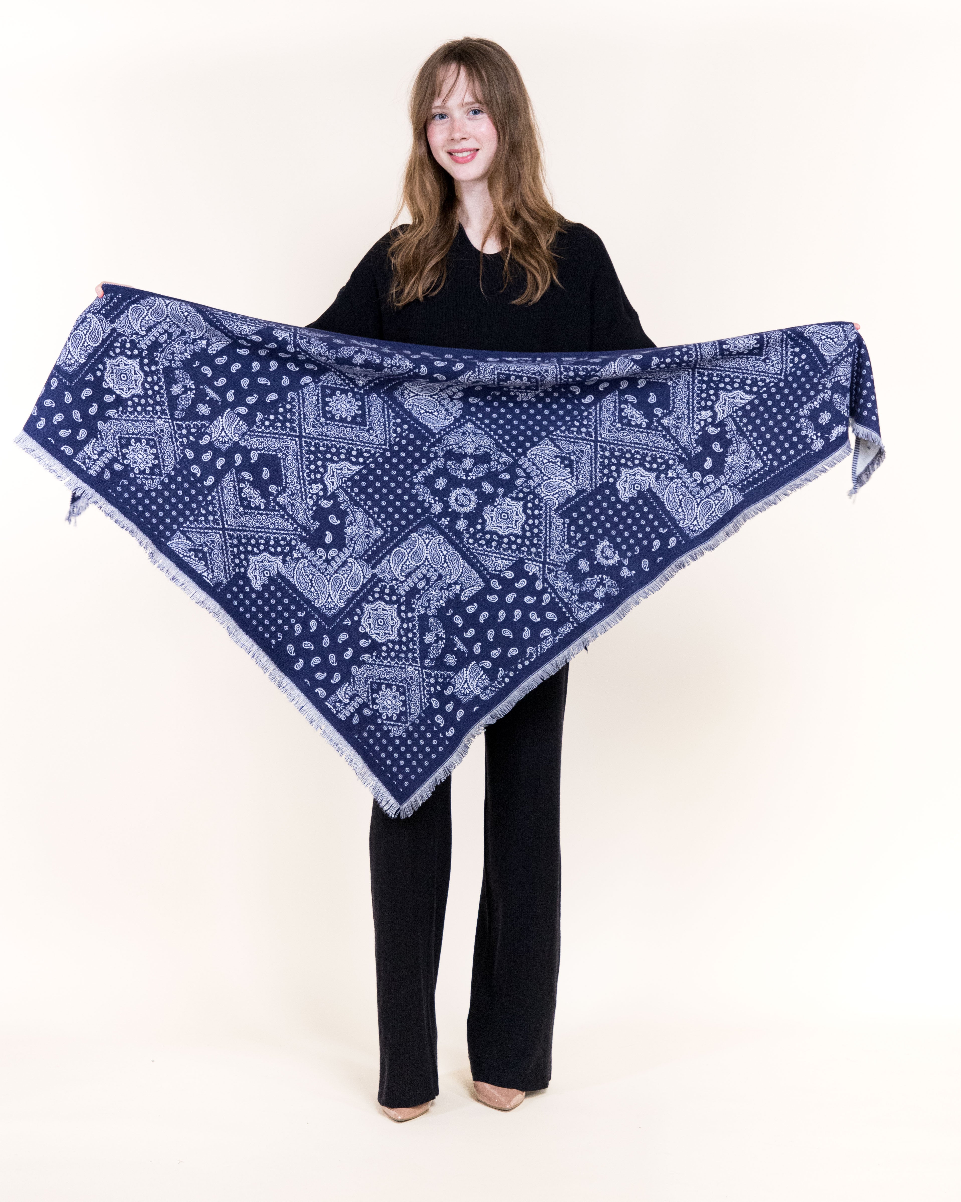 Bandana Petite Paisley Mix Trangular scarf - BROWN (Pack of 6)