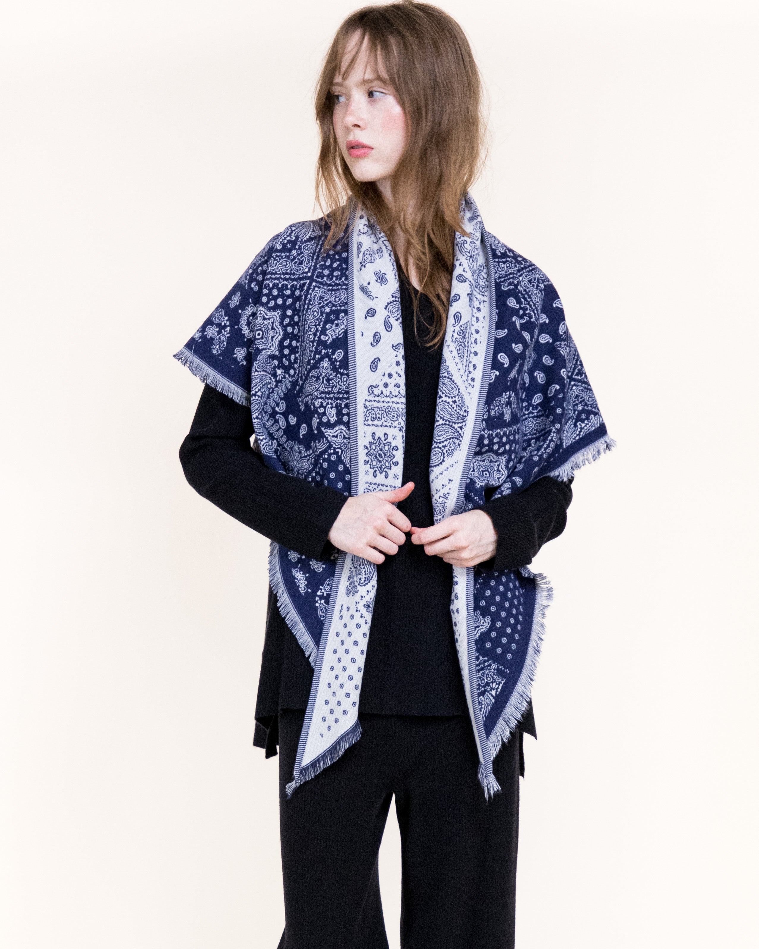 Bandana Petite Paisley Mix Trangular scarf - BROWN (Pack of 6)