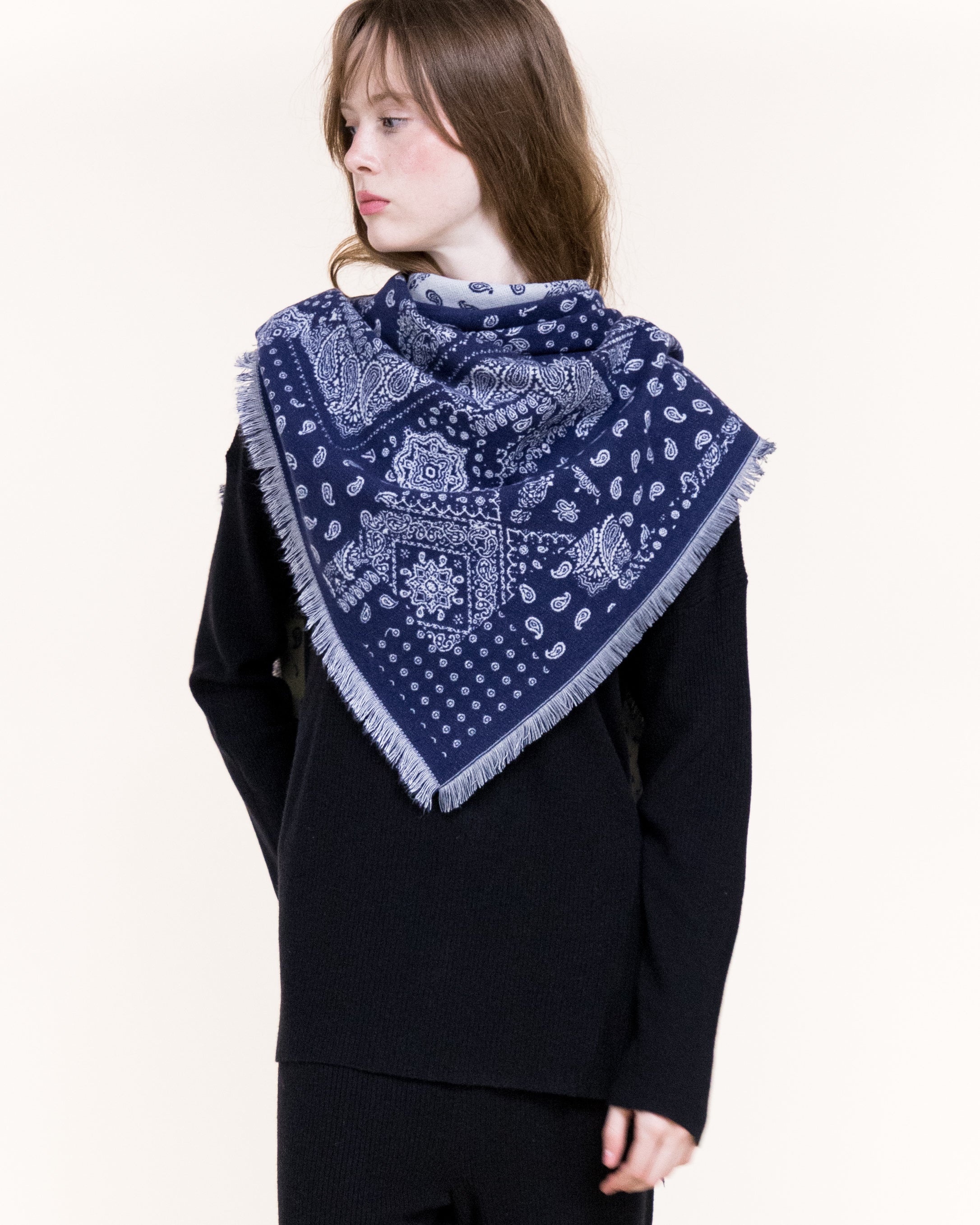 Bandana Petite Paisley Mix Trangular scarf - BROWN (Pack of 6)