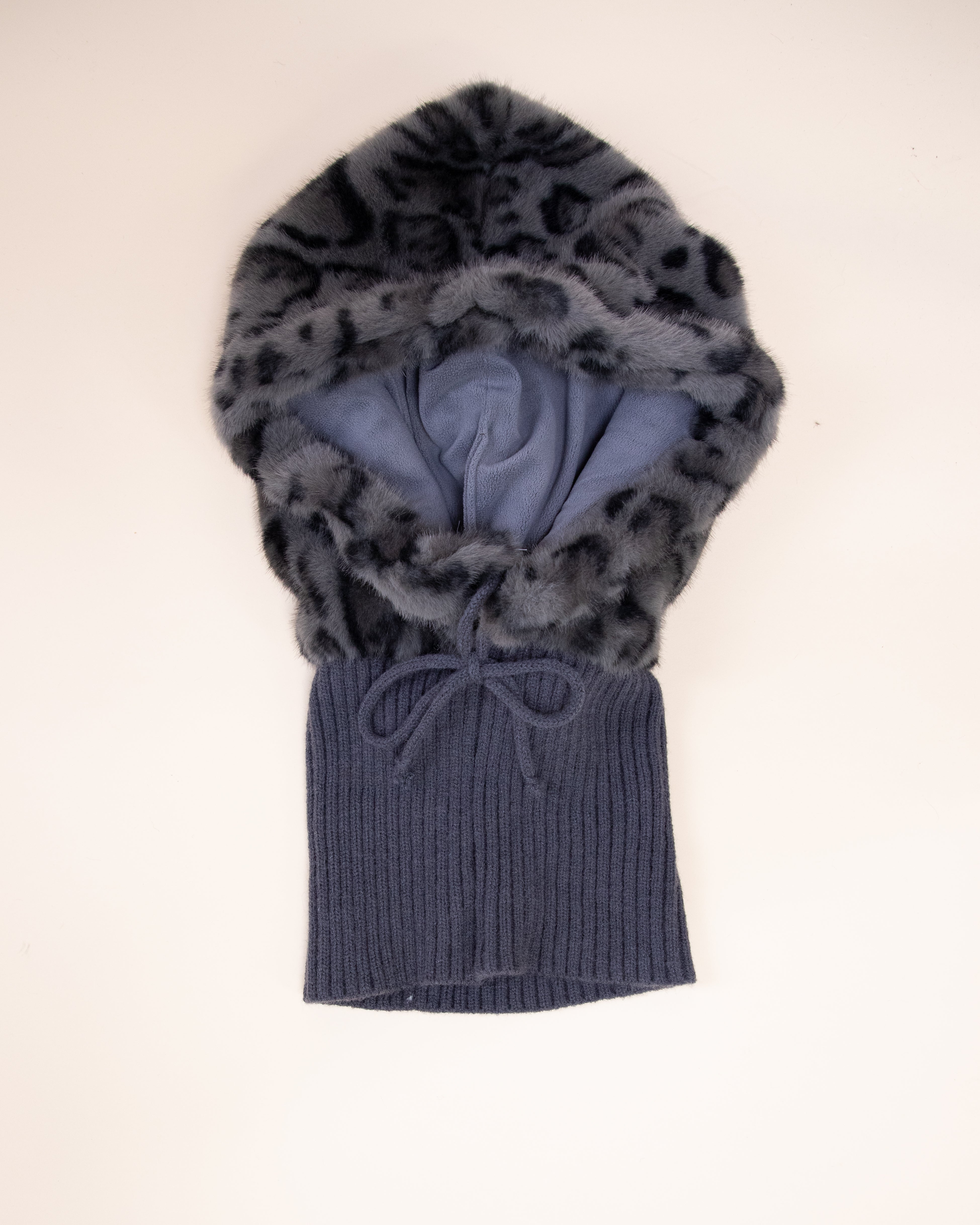 Leopard Belle 2-in-1 Vegan Fur Hood Scarf - BROWN (Pack of 6)
