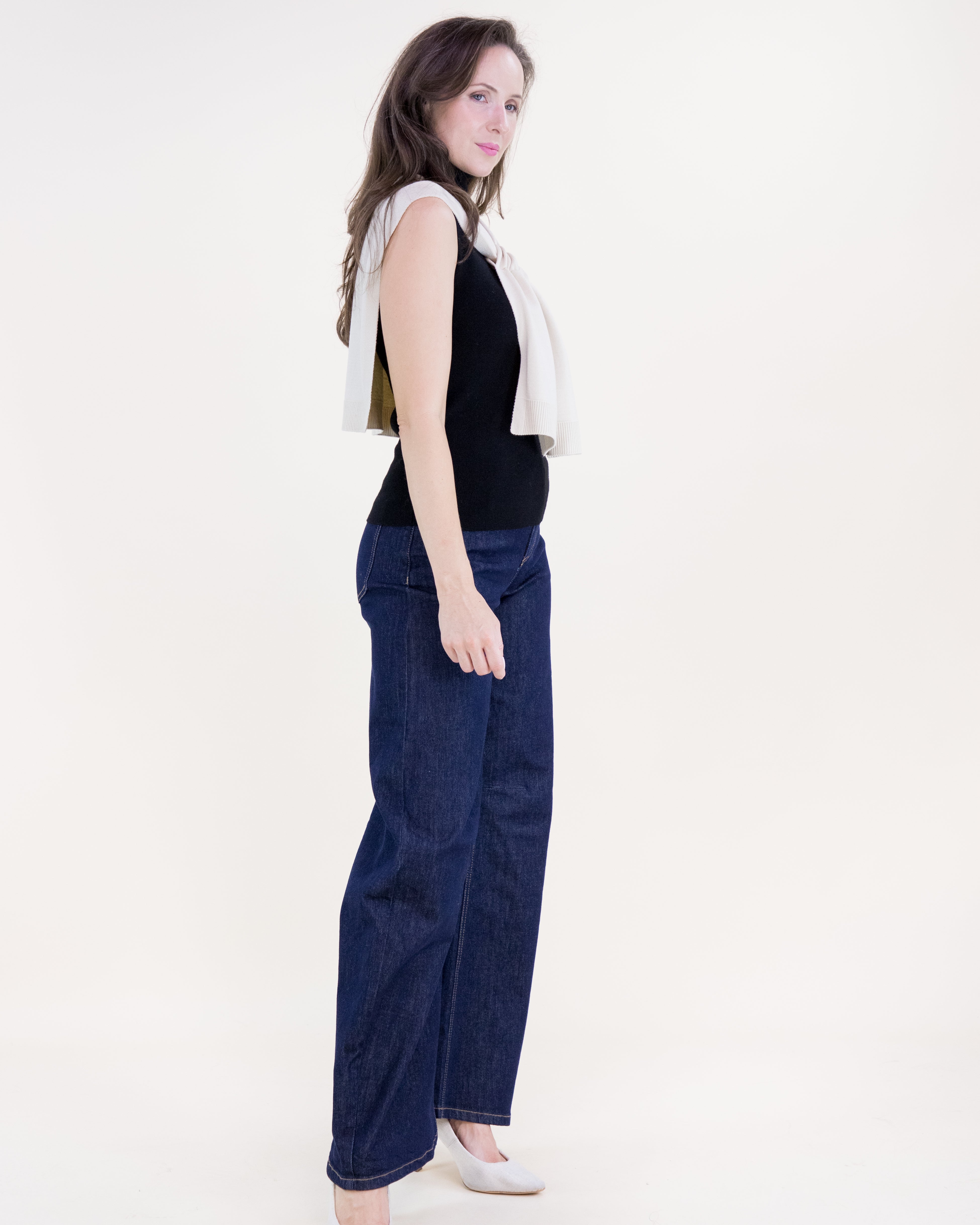 Solid Preppy Mock Sweater Wrap - BEIGE (Pack of 6)