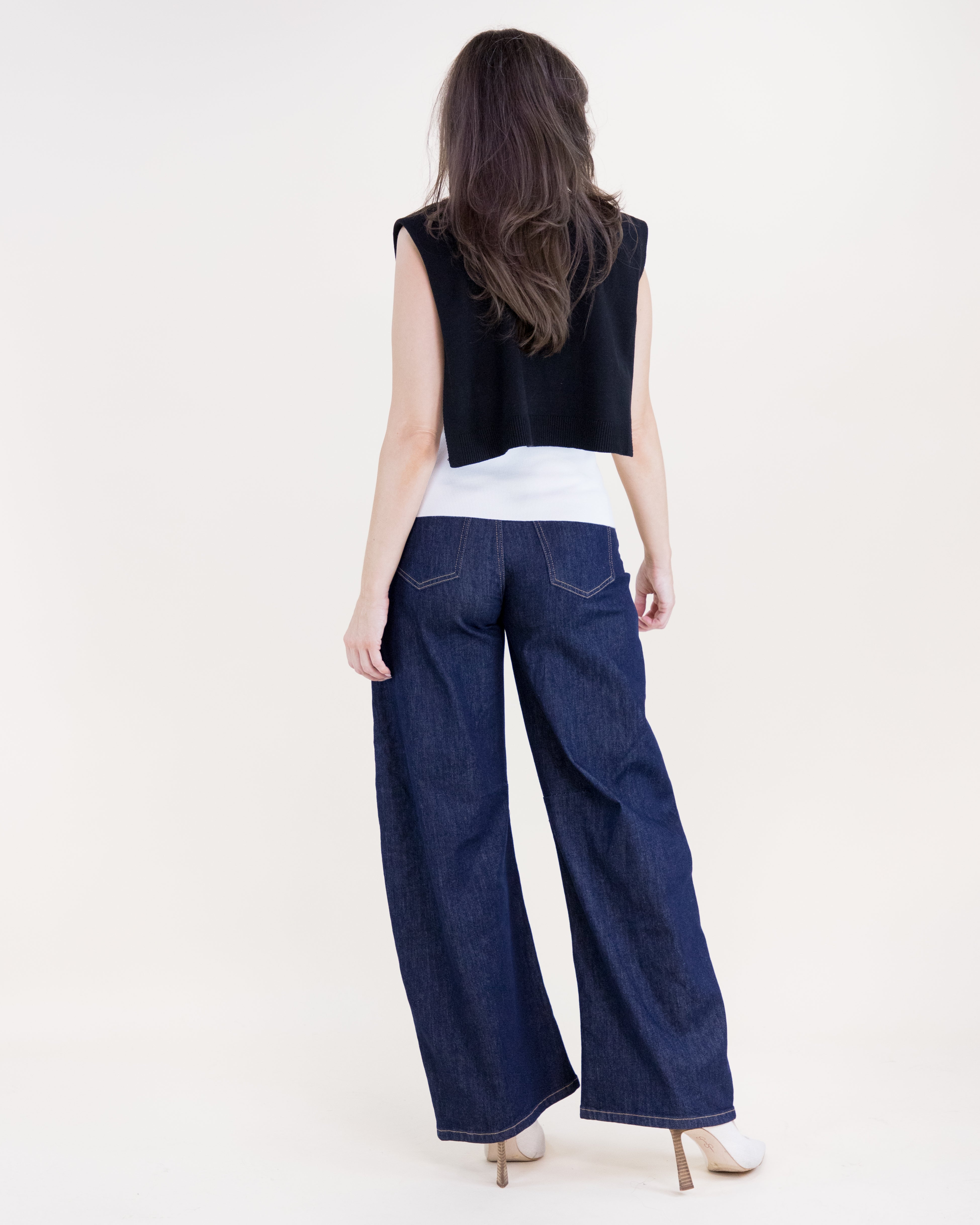 Solid Preppy Mock Sweater Wrap - BLACK (Pack of 6)