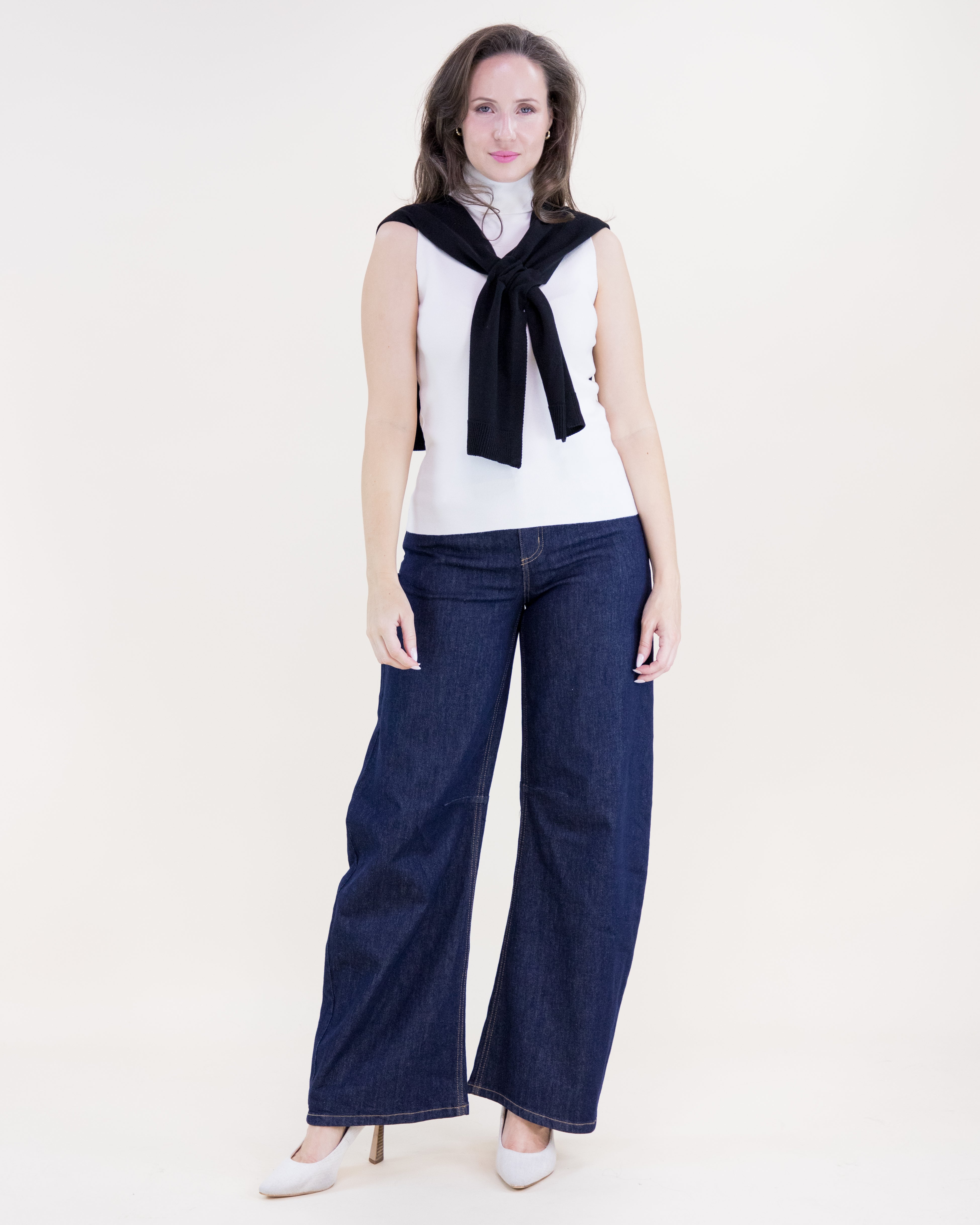 Solid Preppy Mock Sweater Wrap - BEIGE  (OS) (Pack of 6)