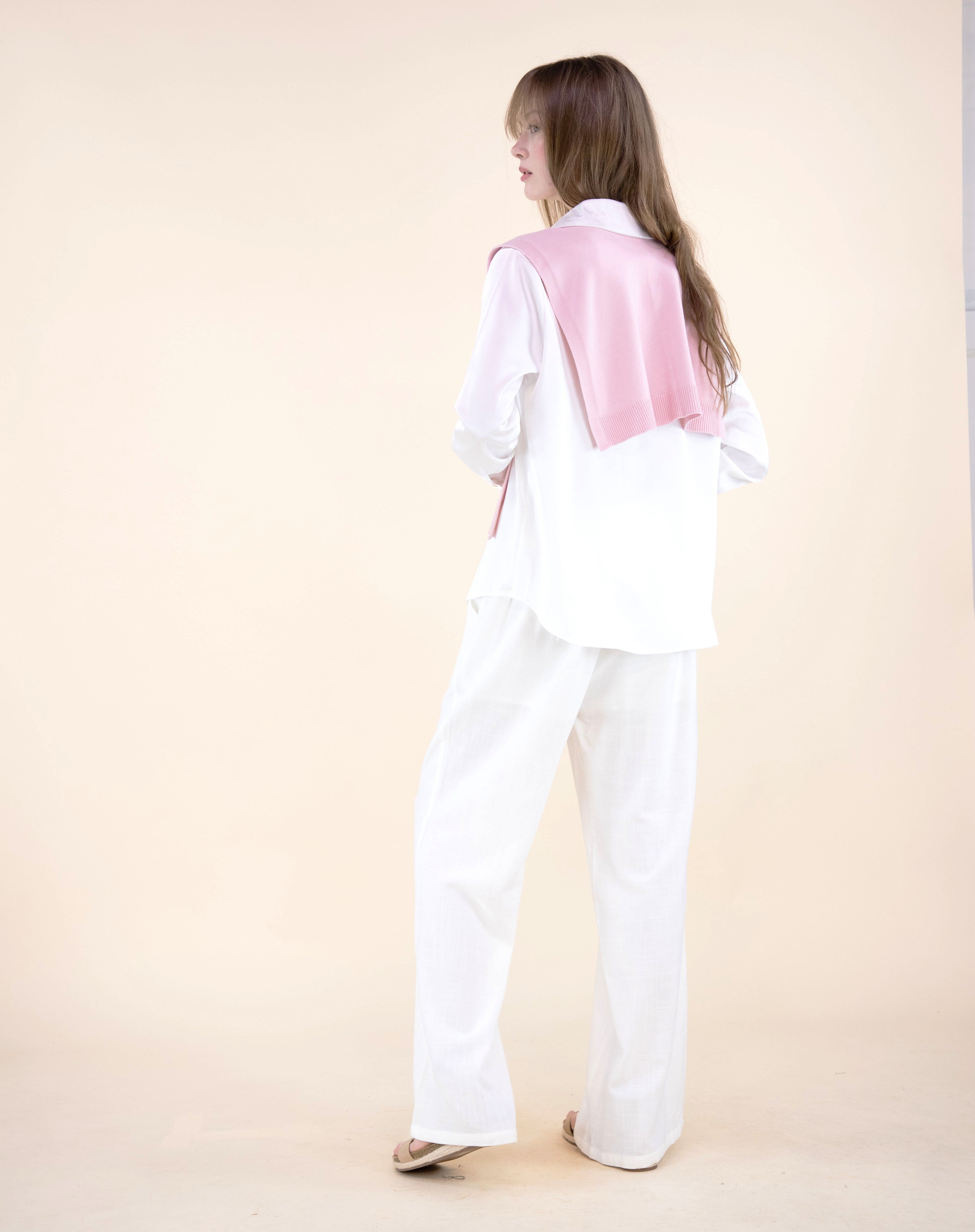 Solid Preppy Mock Sweater Wrap - BEIGE  (OS) (Pack of 6)