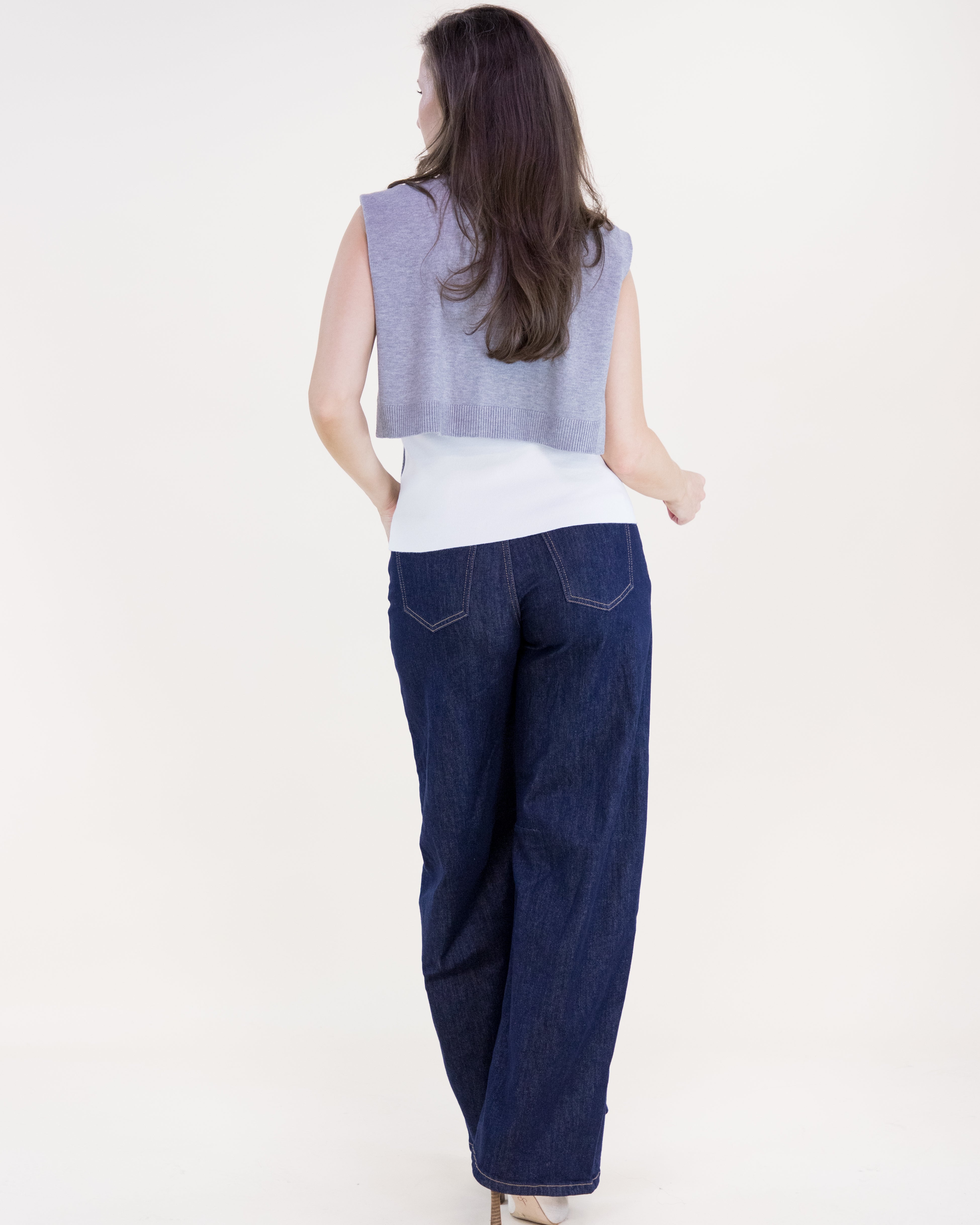 Solid Preppy Mock Sweater Wrap - BEIGE  (OS) (Pack of 6)