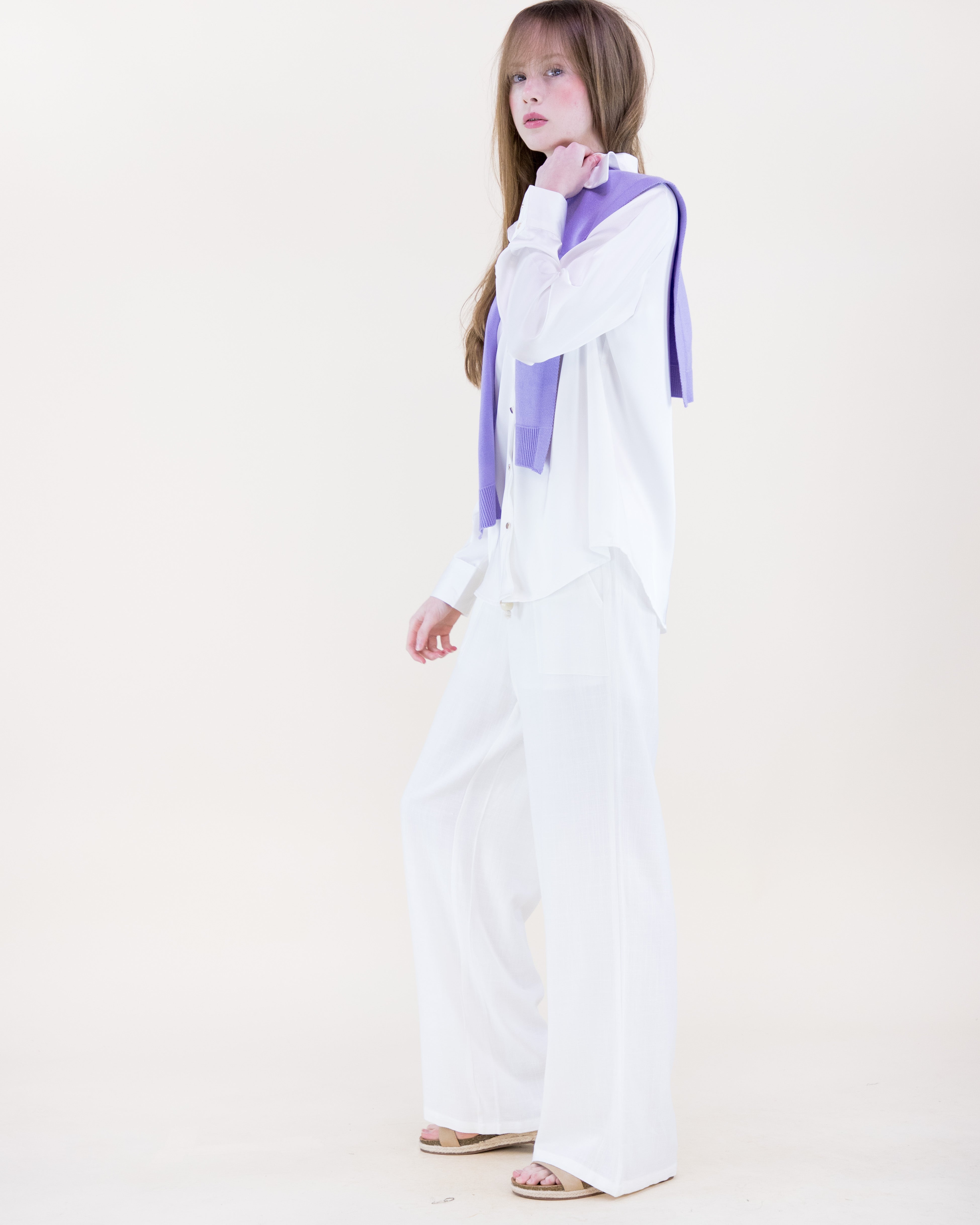 Solid Preppy Mock Sweater Wrap - BEIGE  (OS) (Pack of 6)