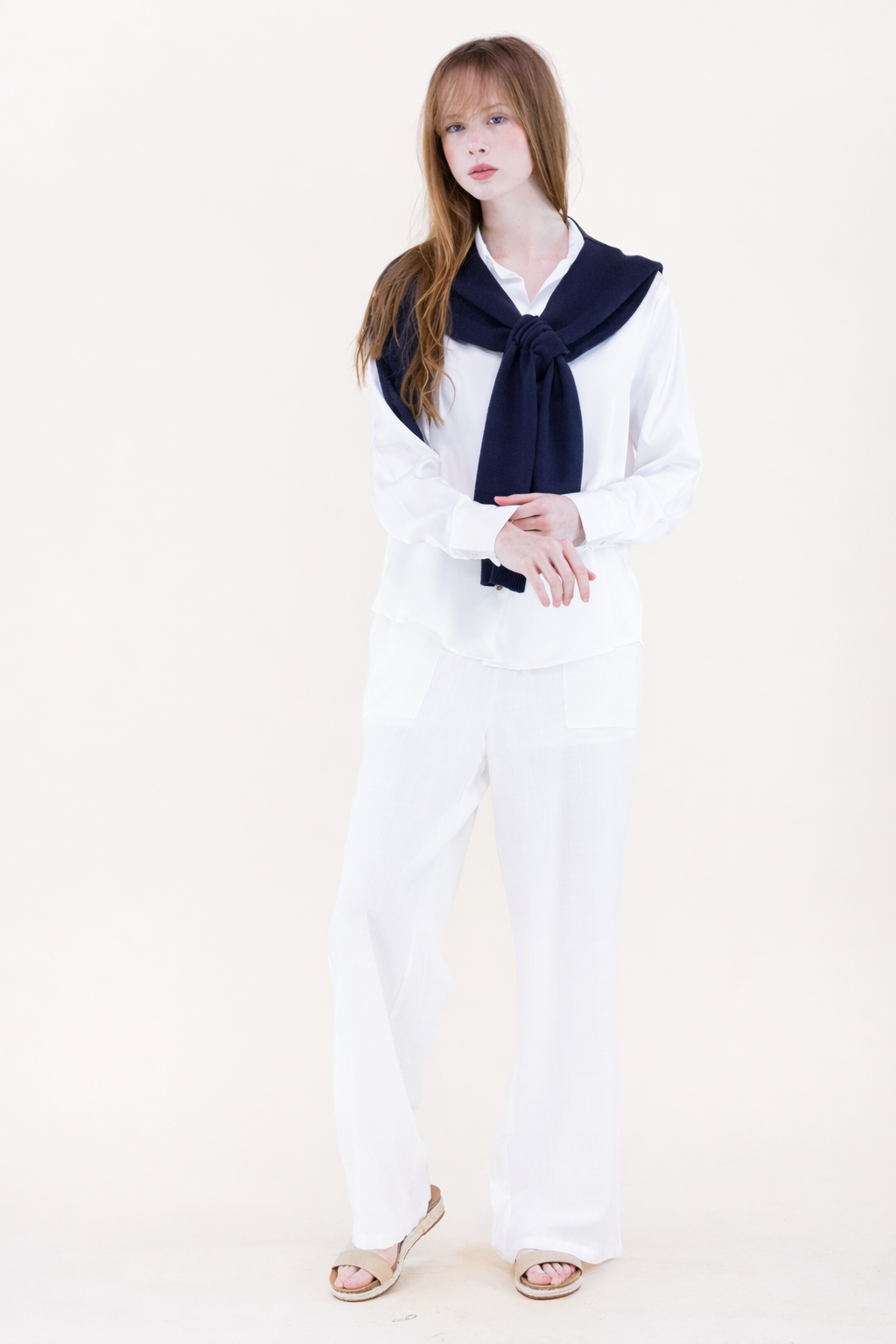 Solid Preppy Mock Sweater Wrap - BEIGE  (OS) (Pack of 6)