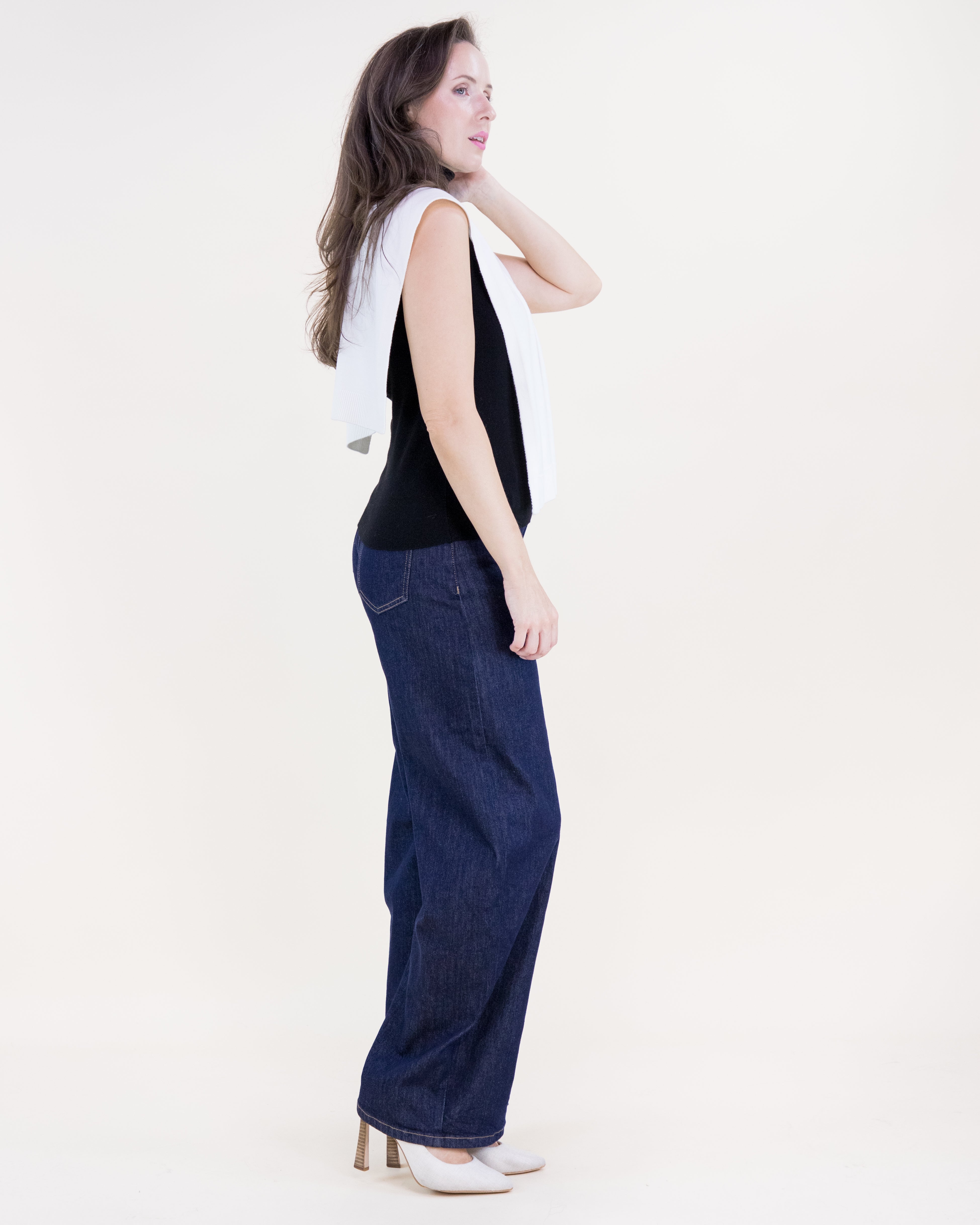 Solid Preppy Mock Sweater Wrap - WHITE (Pack of 6)