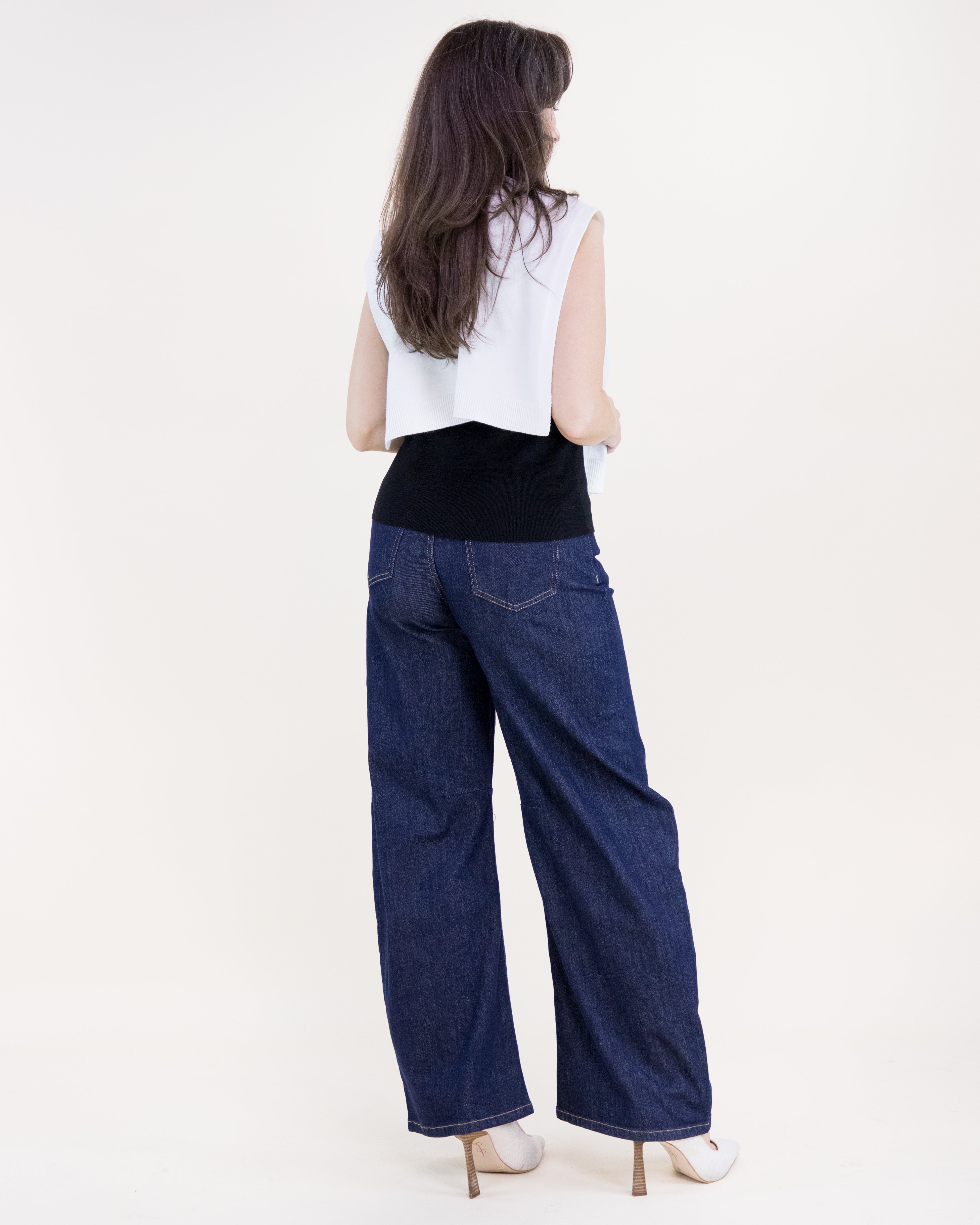 Solid Preppy Mock Sweater Wrap - WHITE (Pack of 6)