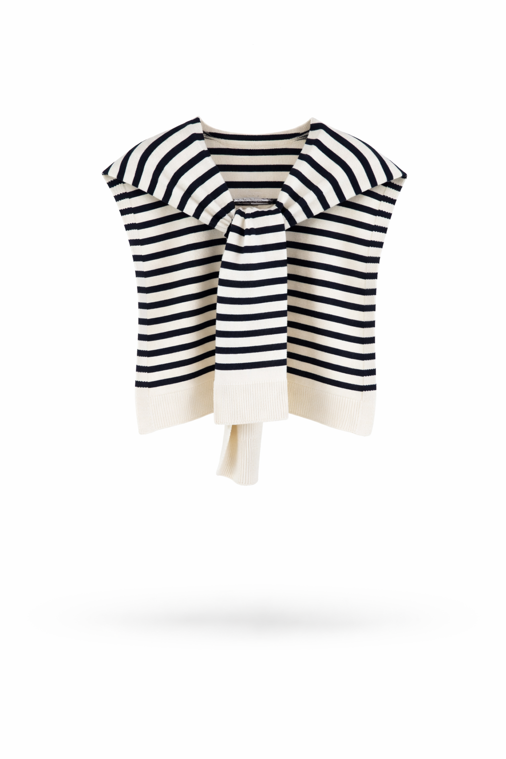 Striped Preppy Mock Sweater Wrap - BEIGE (Pack of 6)