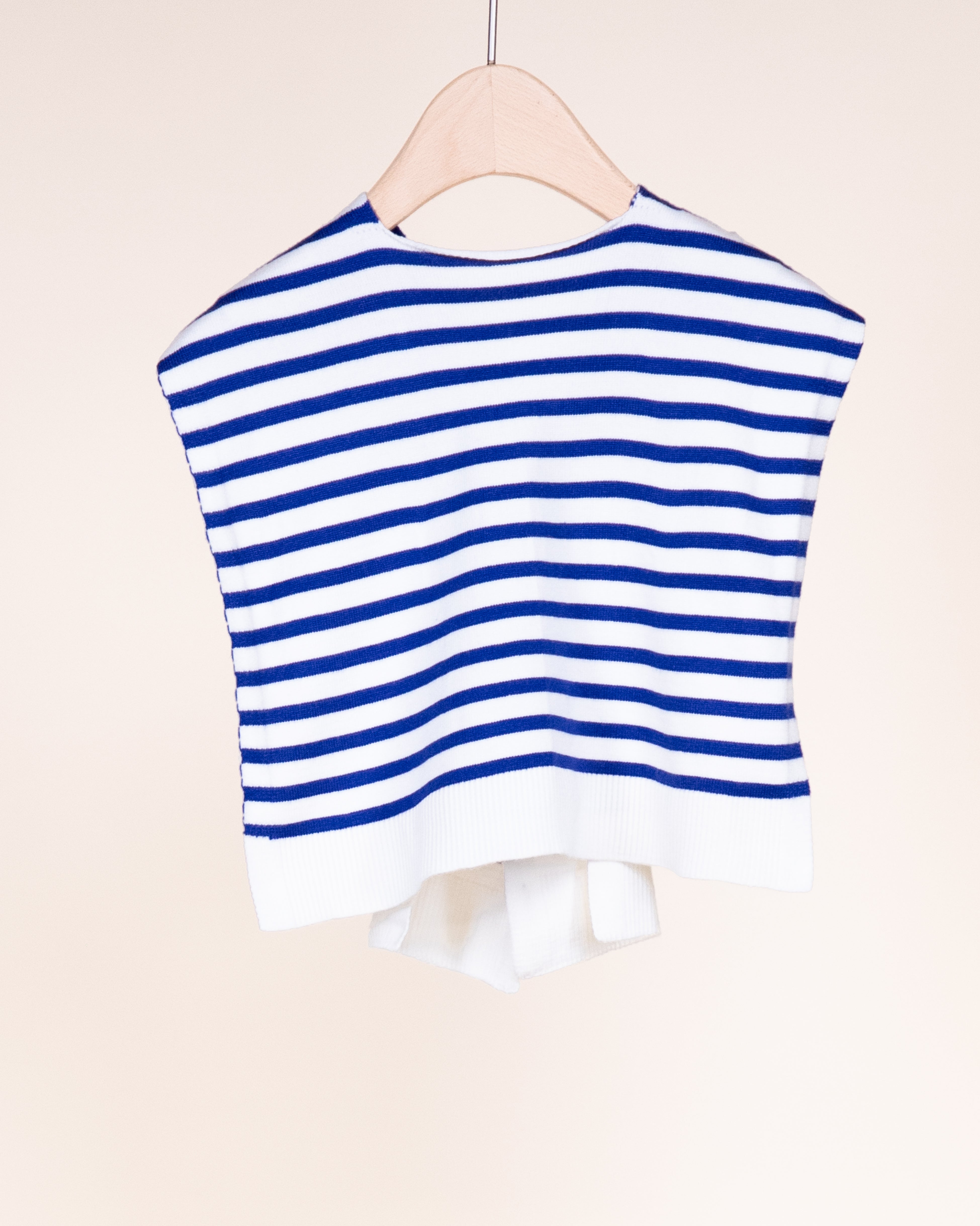 Striped Preppy Mock Sweater Wrap - RED WHITE (Pack of 6)