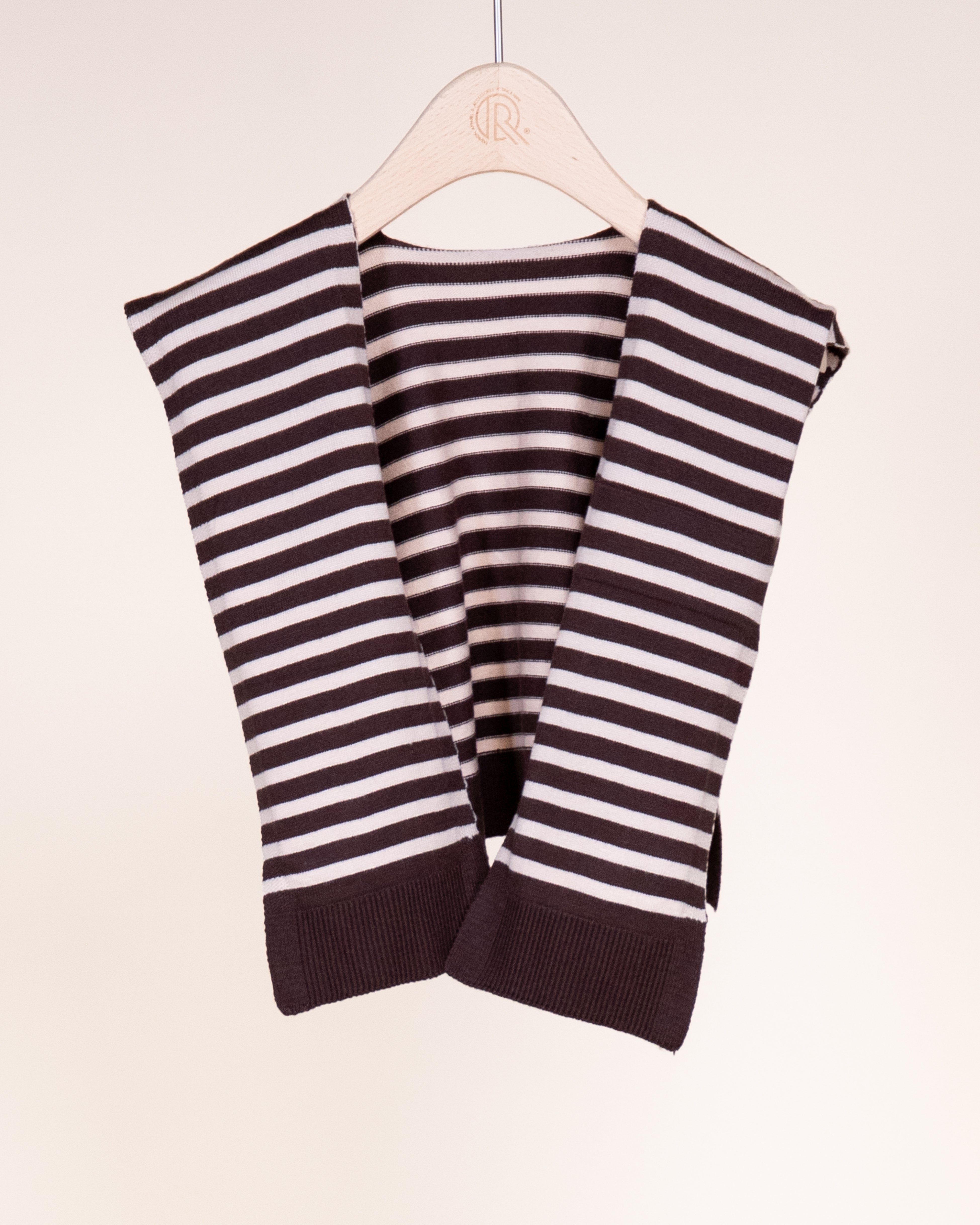 Striped Preppy Mock Sweater Wrap - RED WHITE (Pack of 6)