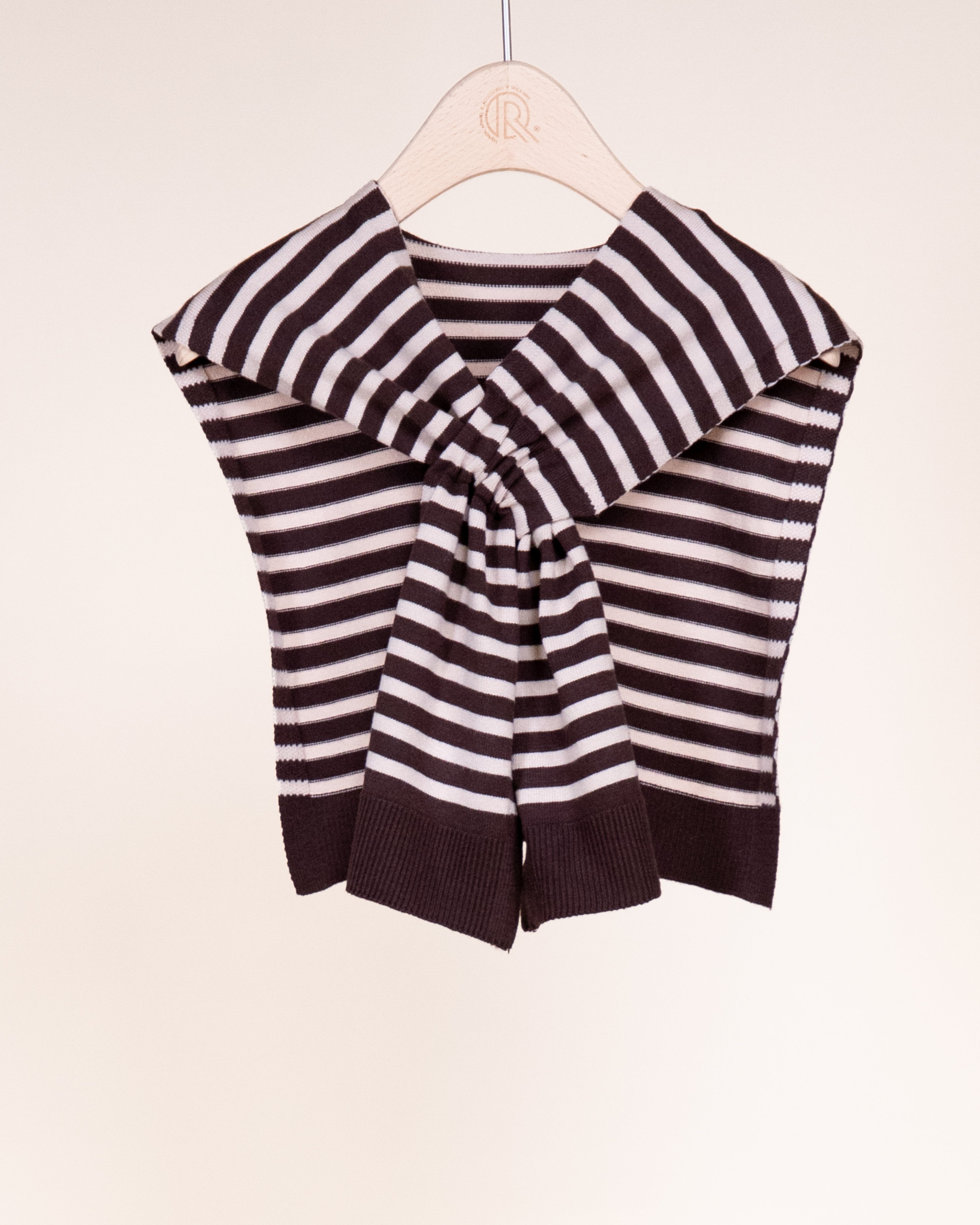 Striped Preppy Mock Sweater Wrap - RED WHITE (Pack of 6)