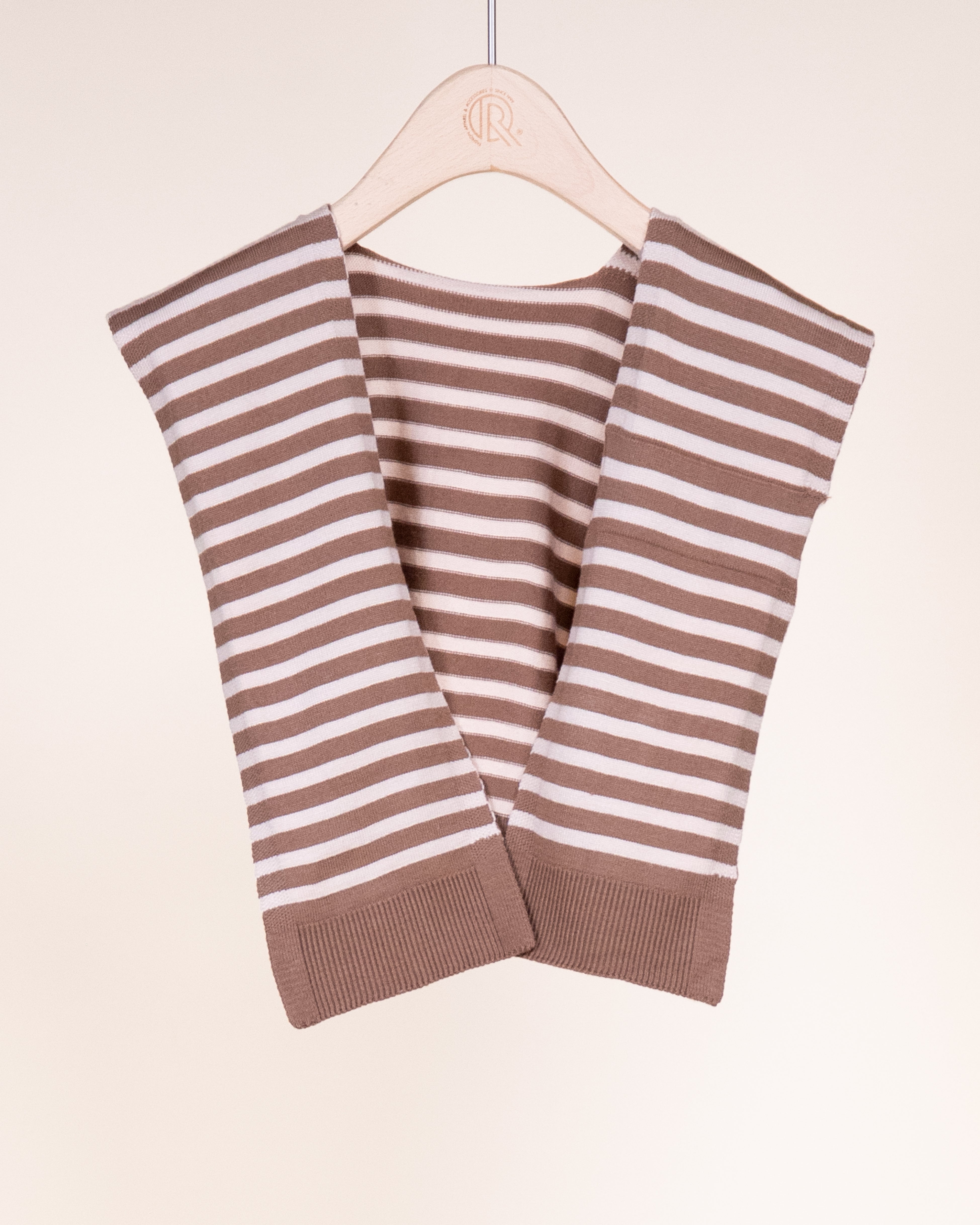 Striped Preppy Mock Sweater Wrap - RED WHITE (Pack of 6)