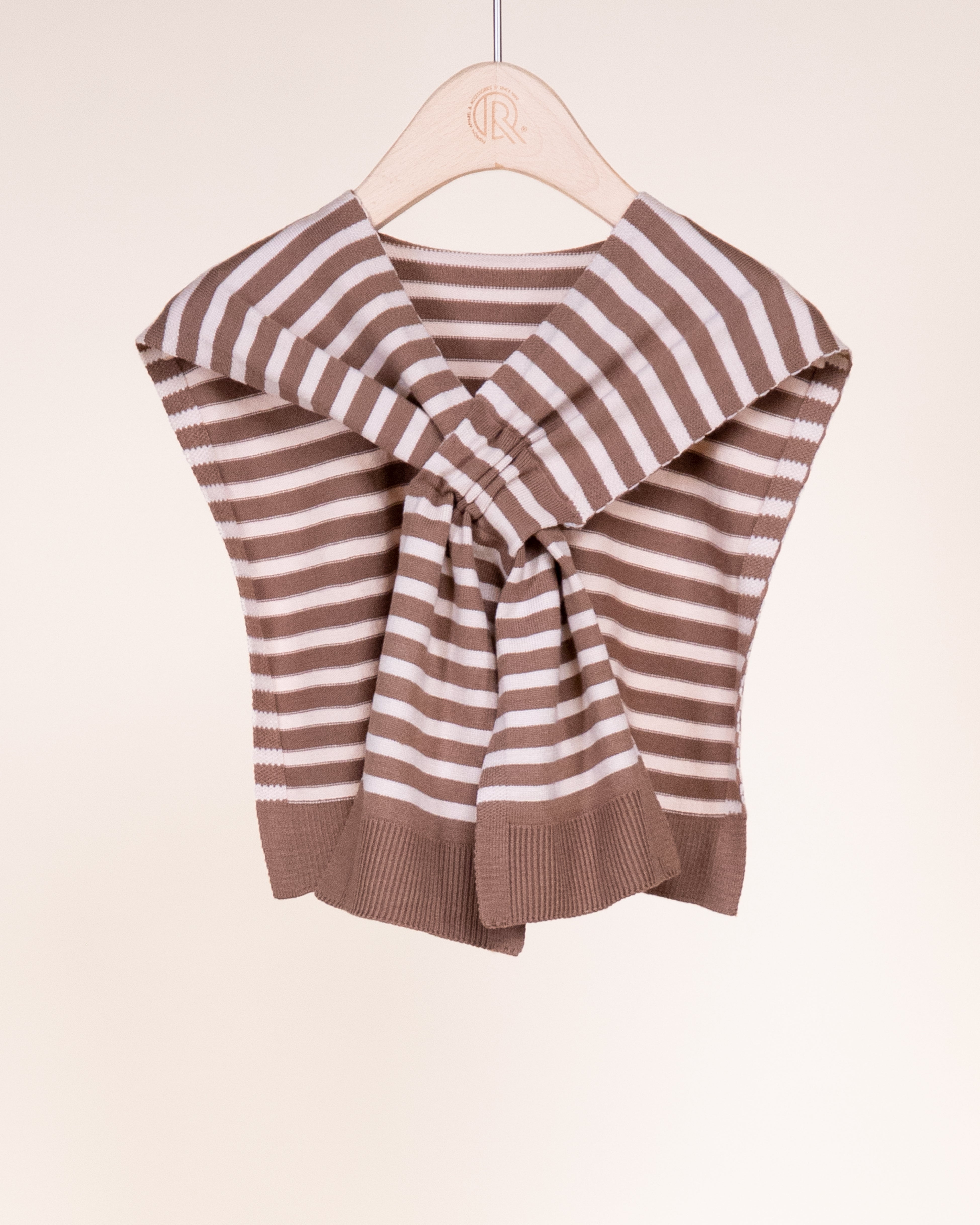 Striped Preppy Mock Sweater Wrap - RED WHITE (Pack of 6)
