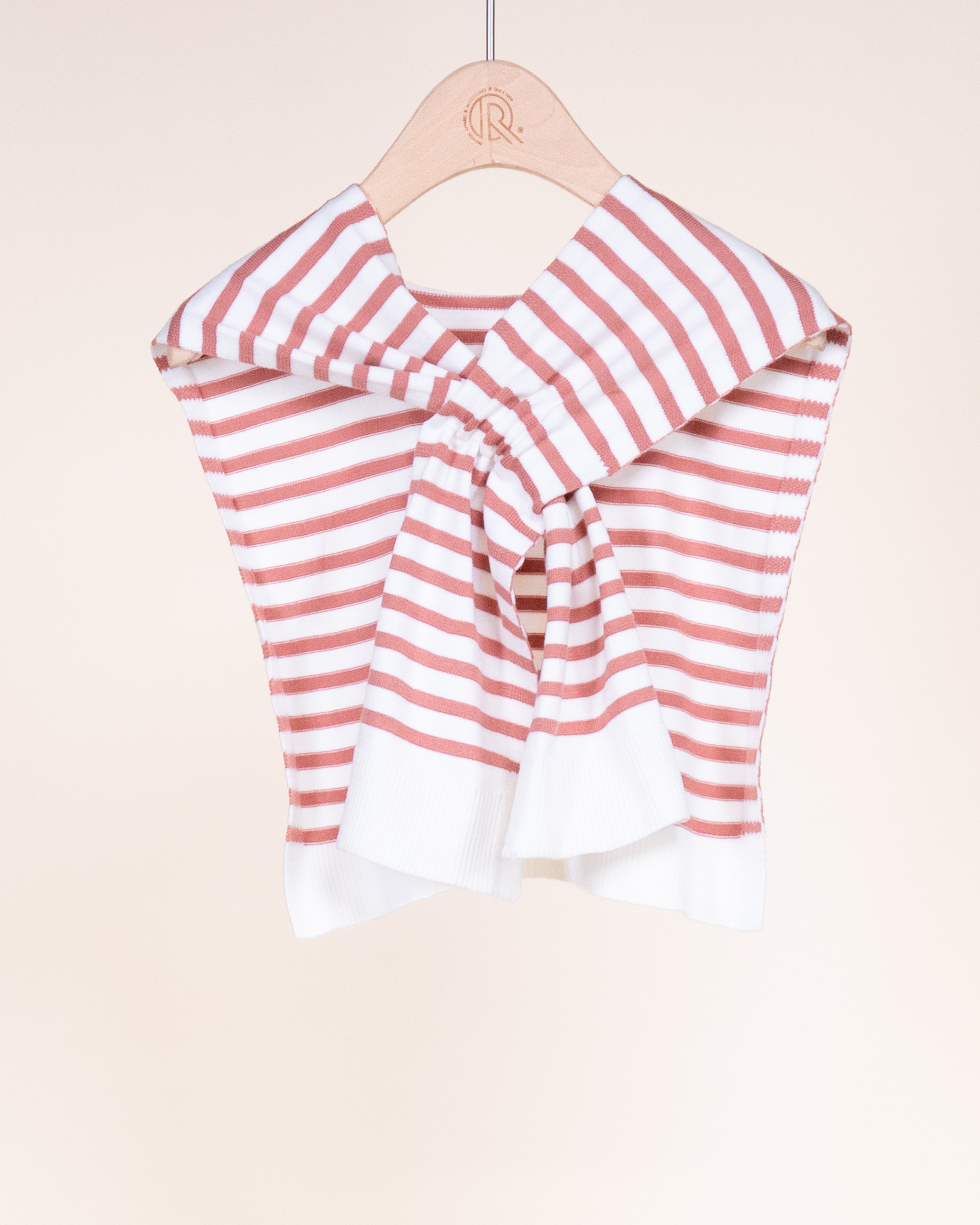 Striped Preppy Mock Sweater Wrap - RED WHITE (Pack of 6)