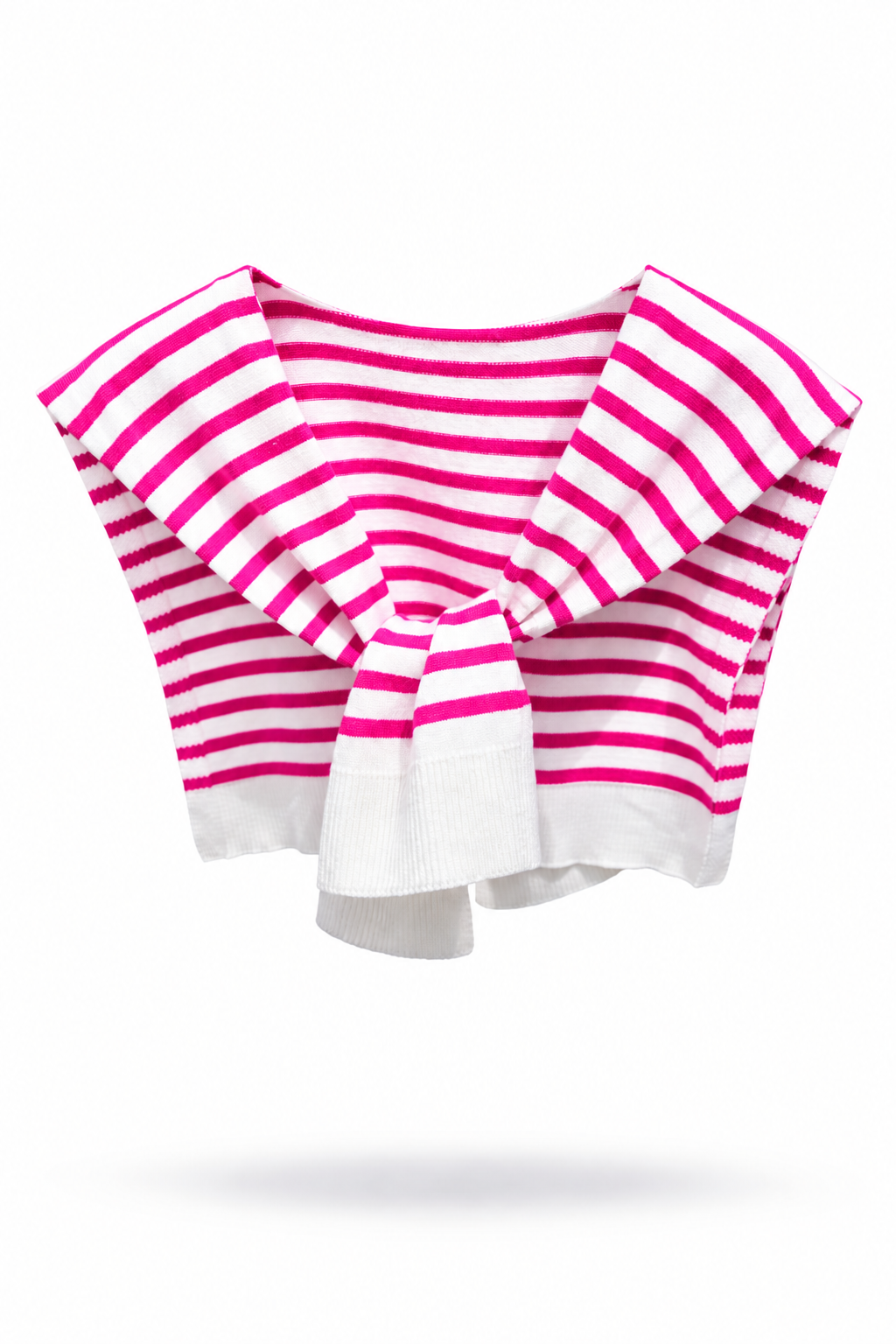 Striped Preppy Mock Sweater Wrap - RED WHITE (Pack of 6)