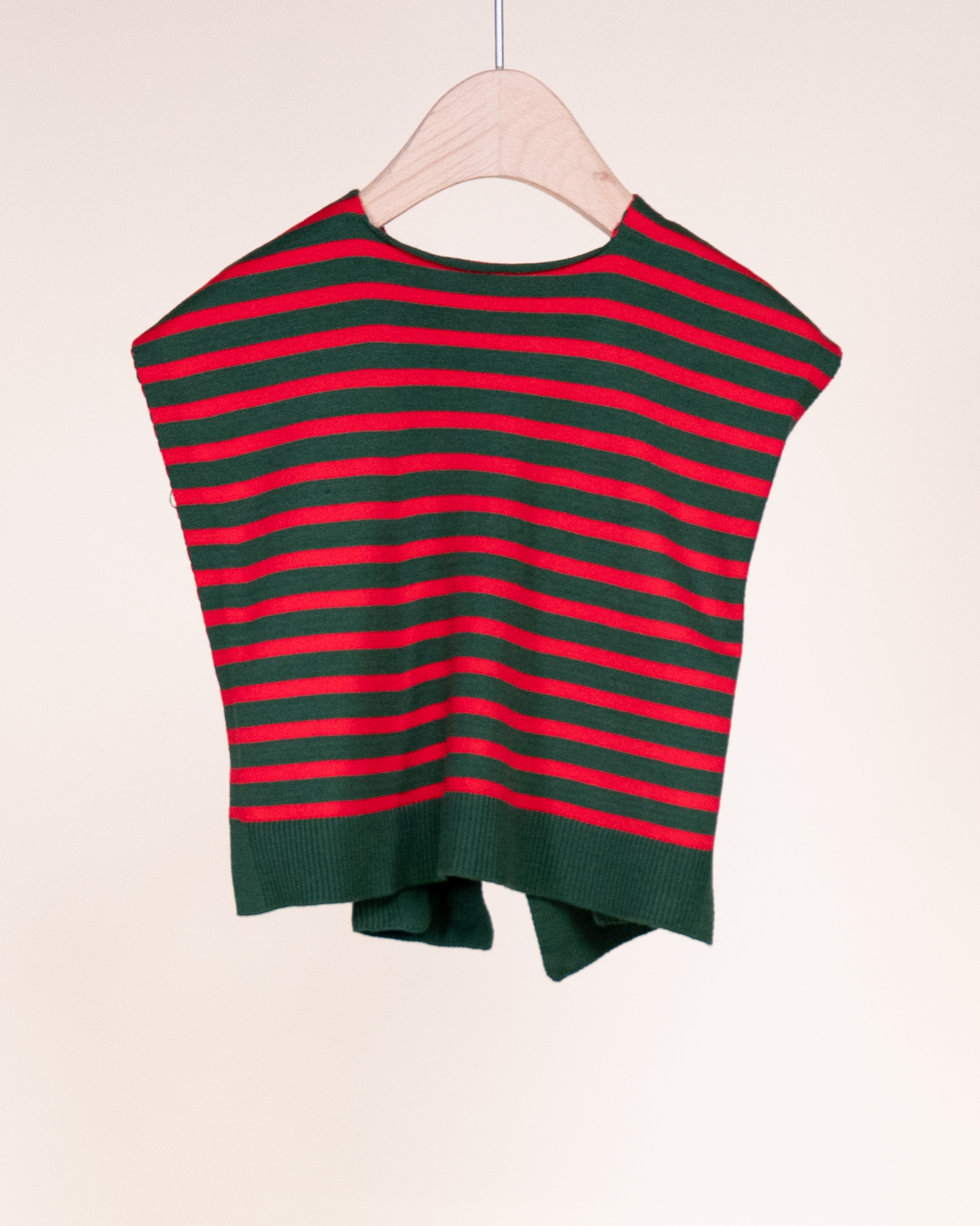 Striped Preppy Mock Sweater Wrap - RED WHITE (Pack of 6)