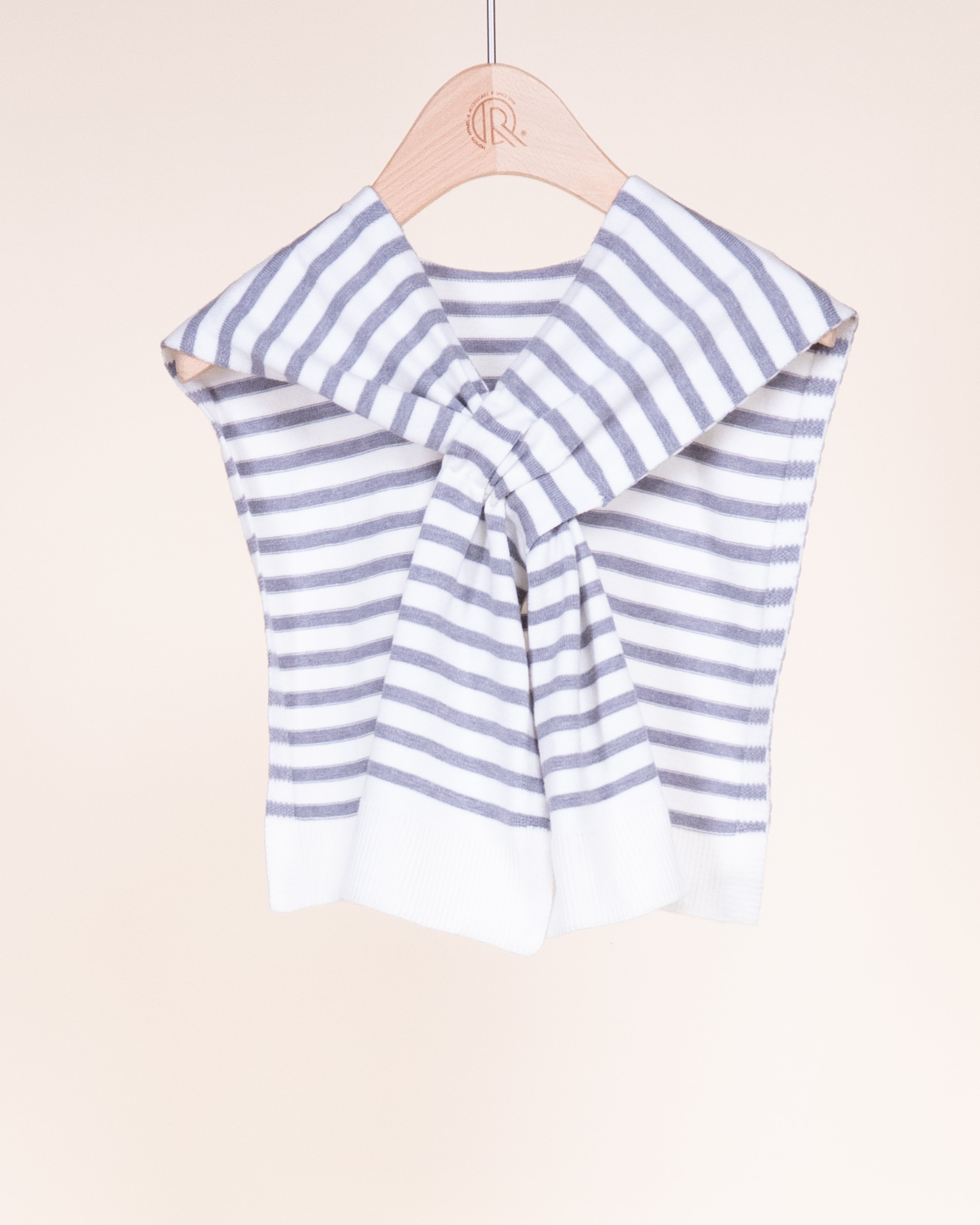Striped Preppy Mock Sweater Wrap - RED WHITE (Pack of 6)