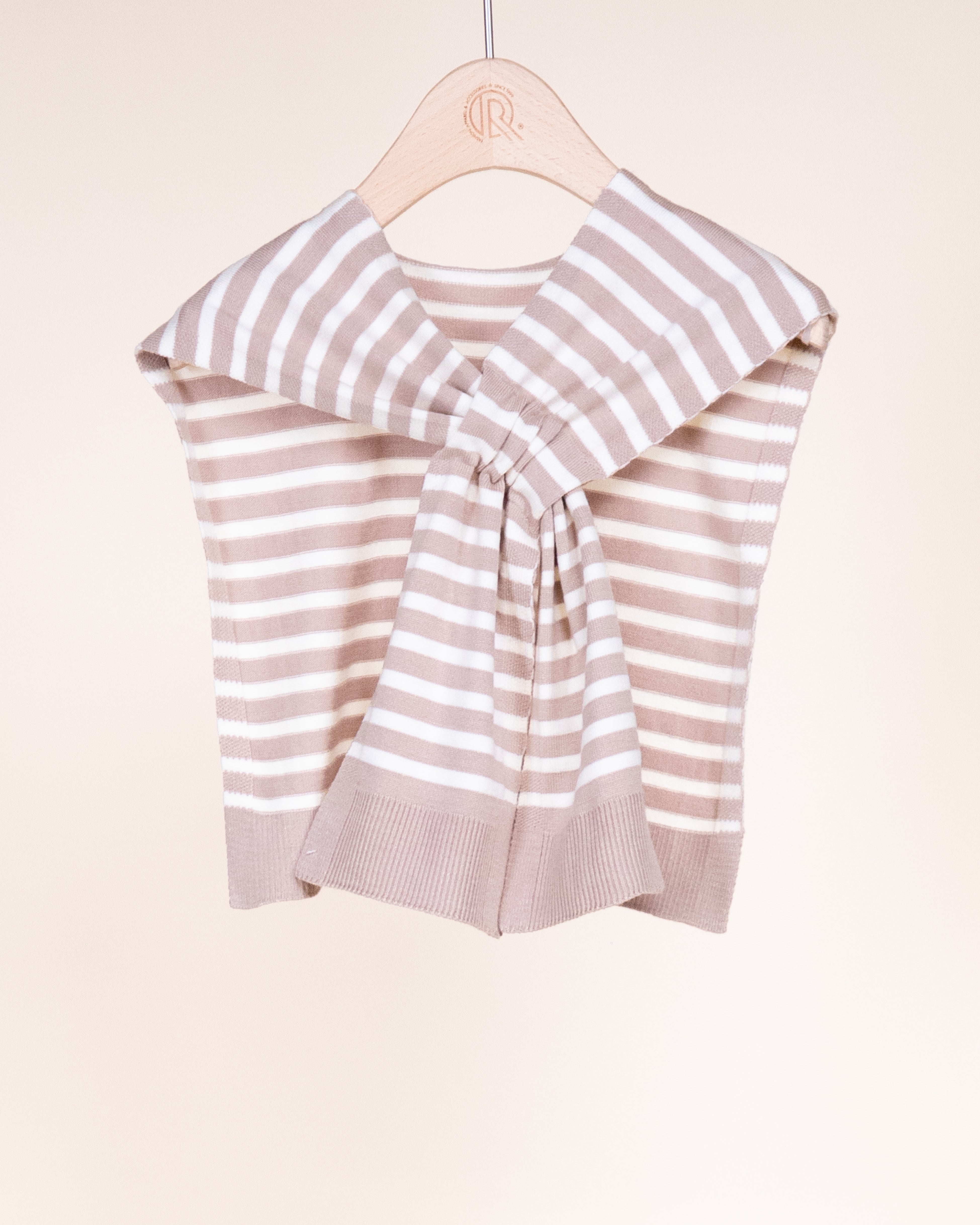 Striped Preppy Mock Sweater Wrap - RED WHITE (Pack of 6)
