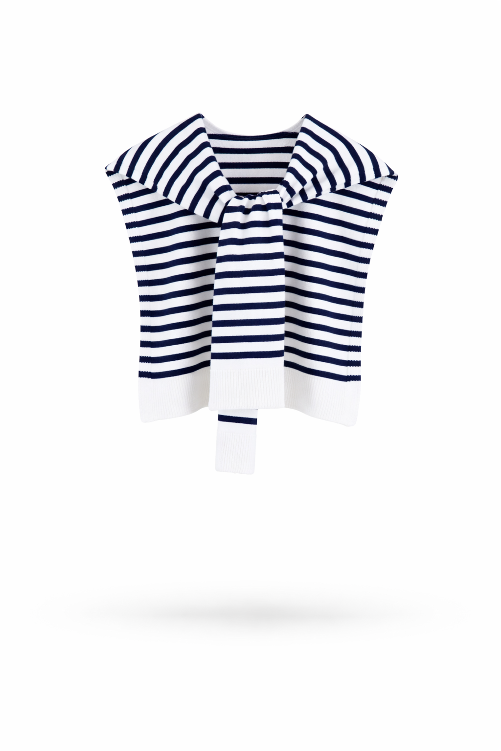 Striped Preppy Mock Sweater Wrap - NAVY (Pack of 6)