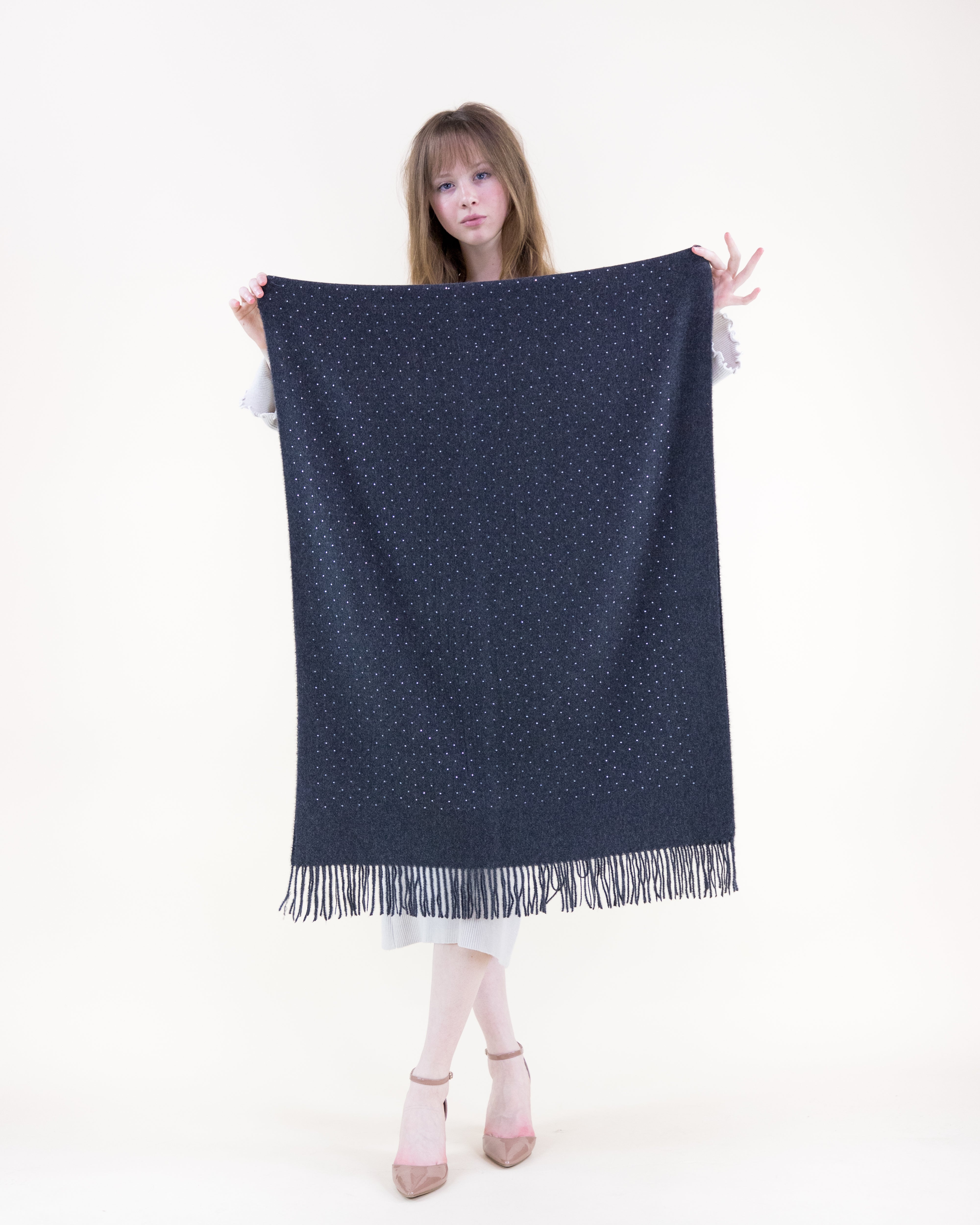 Elegant Rhinestones Scarf - NAVY (Pack of 6)