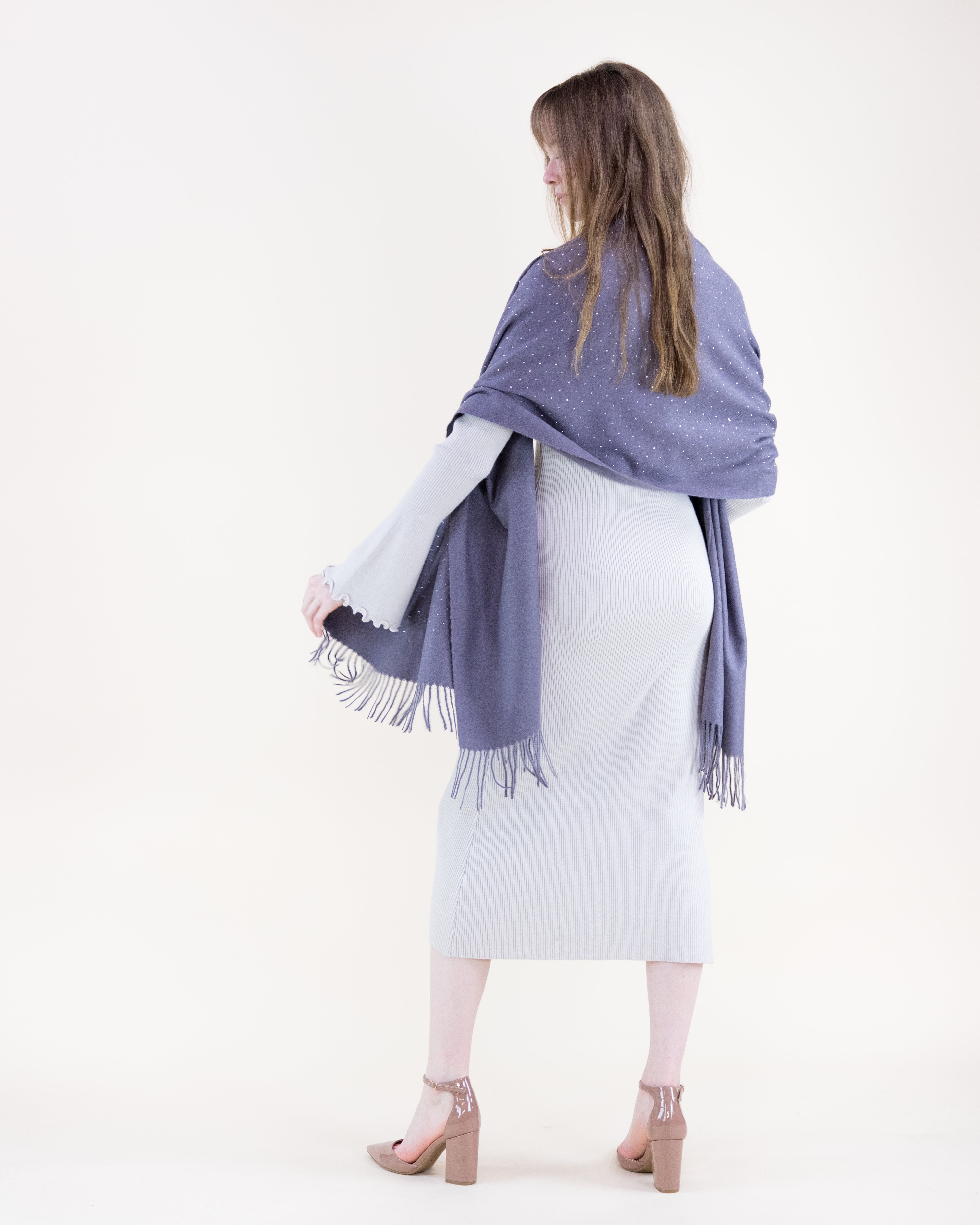 Elegant Rhinestones Scarf - BLACK (Pack of 6)