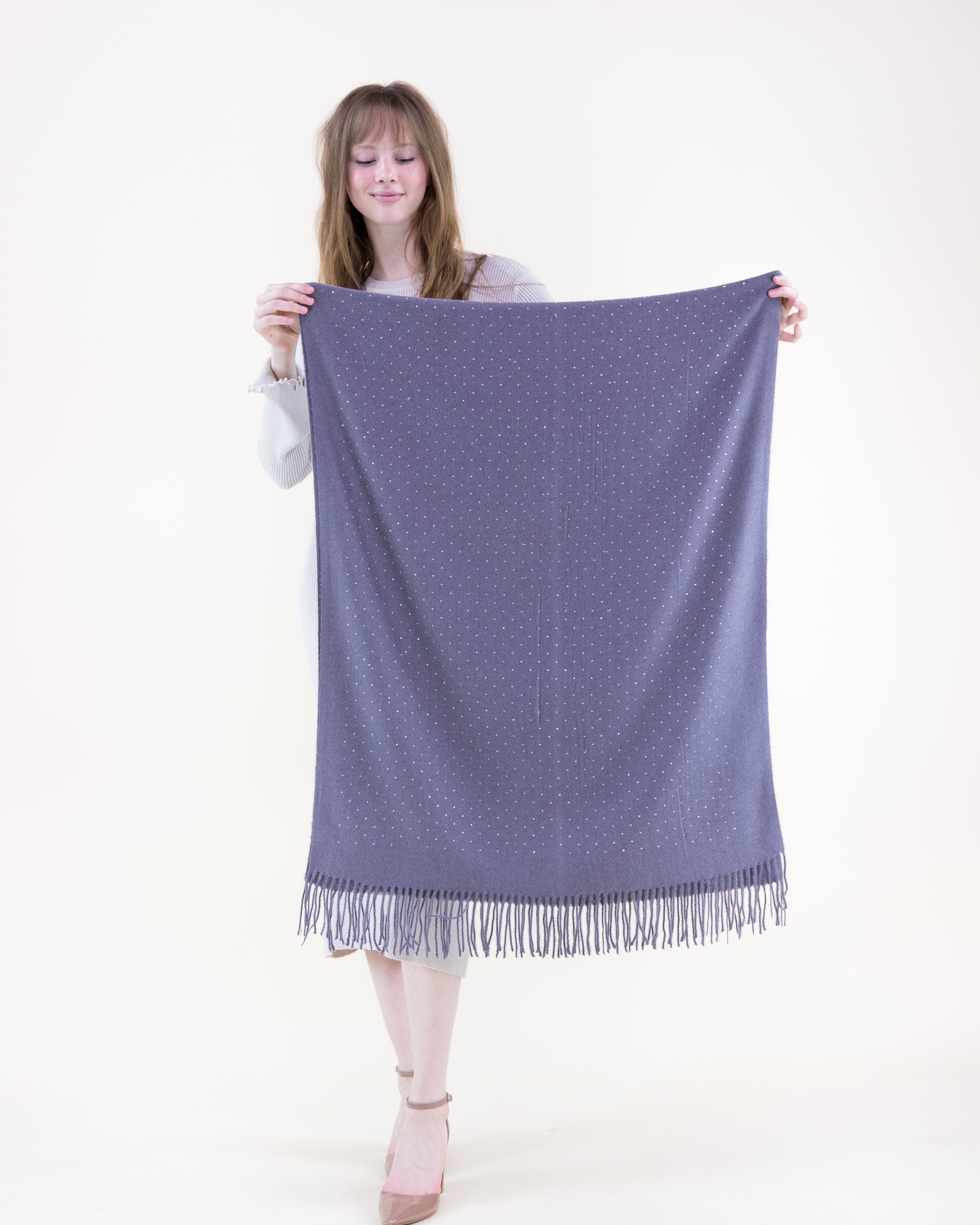 Elegant Rhinestones Scarf - NAVY (Pack of 6)