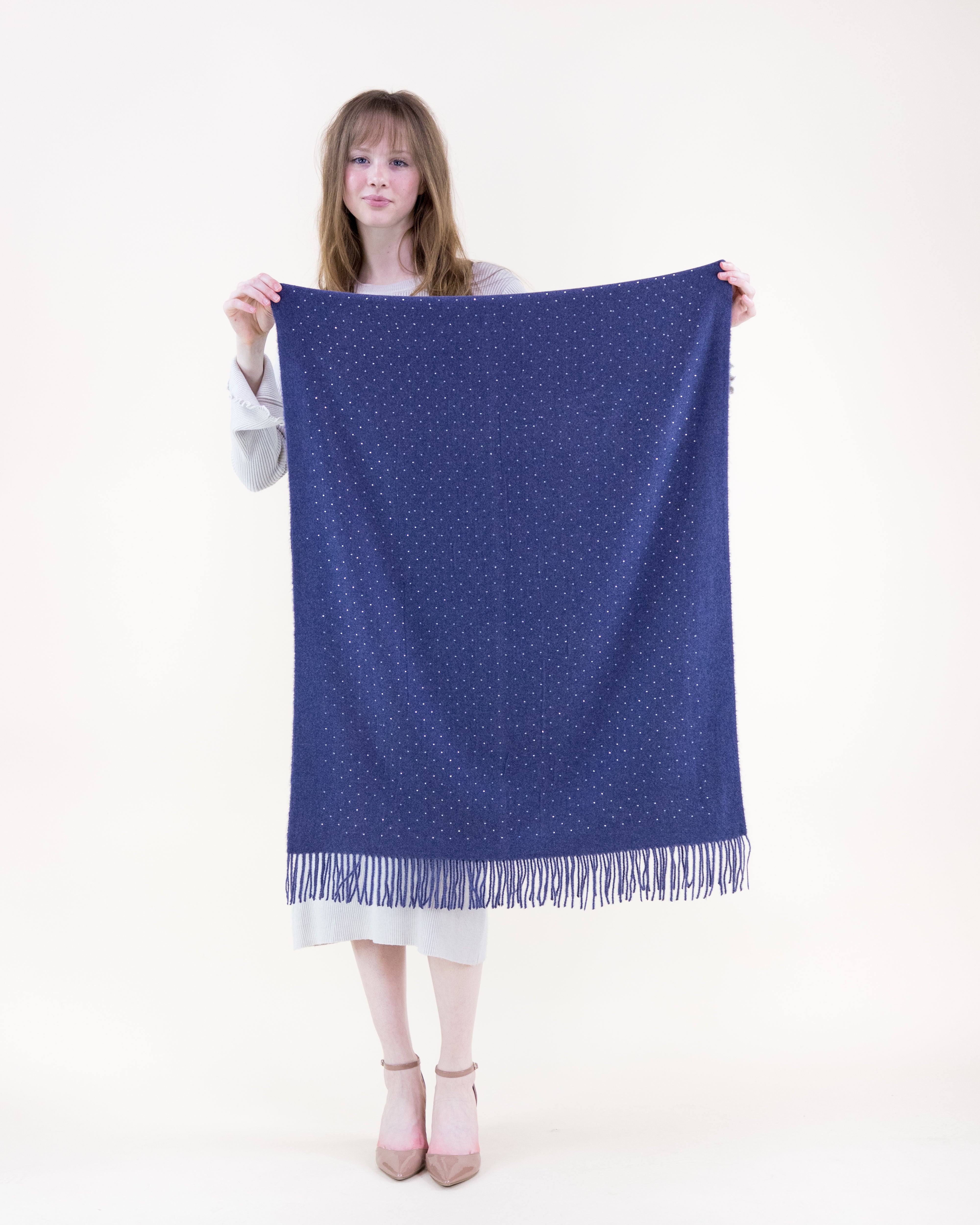 Elegant Rhinestones Scarf - NAVY (Pack of 6)