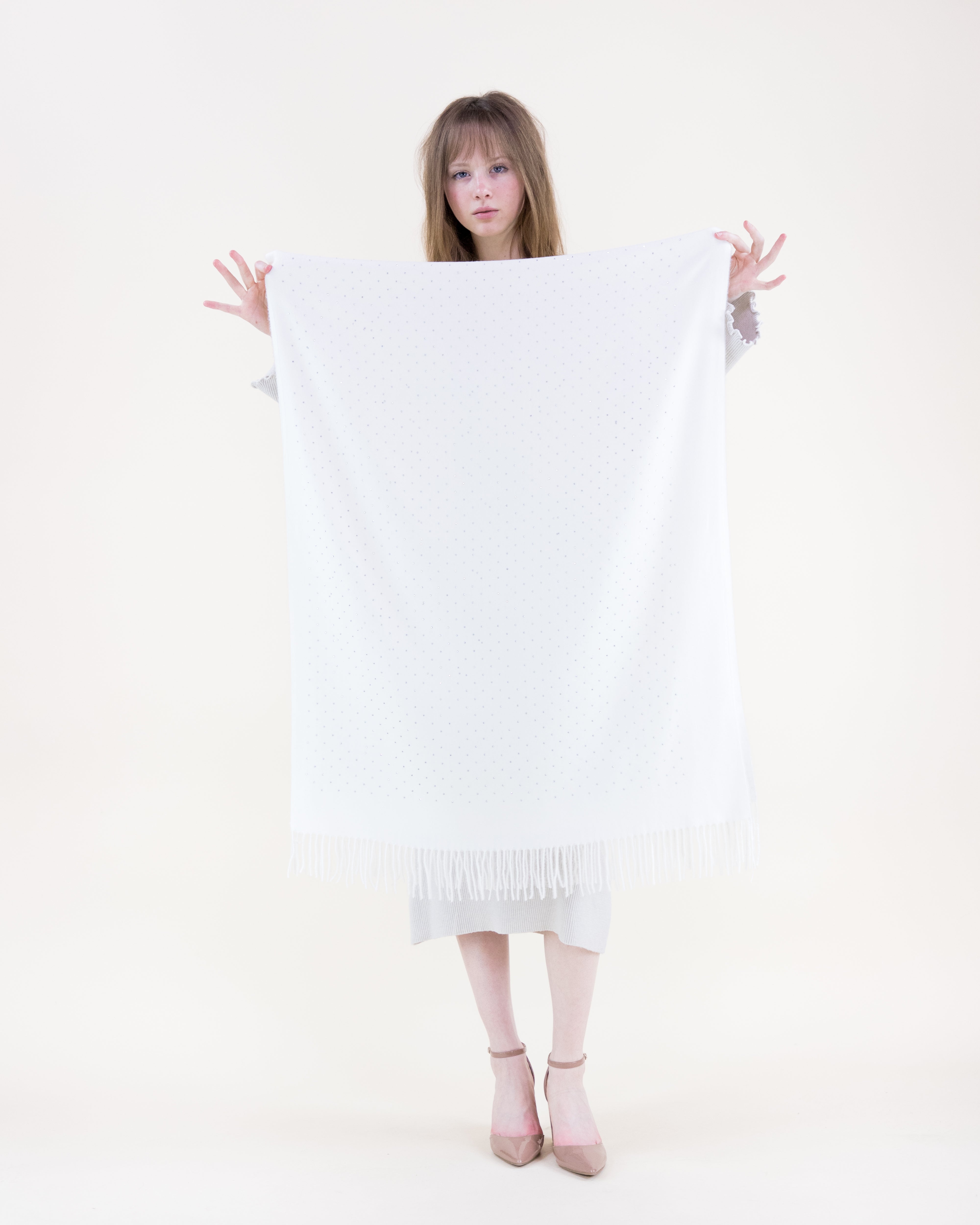 Elegant Rhinestones Scarf - WHITE (Pack of 6)