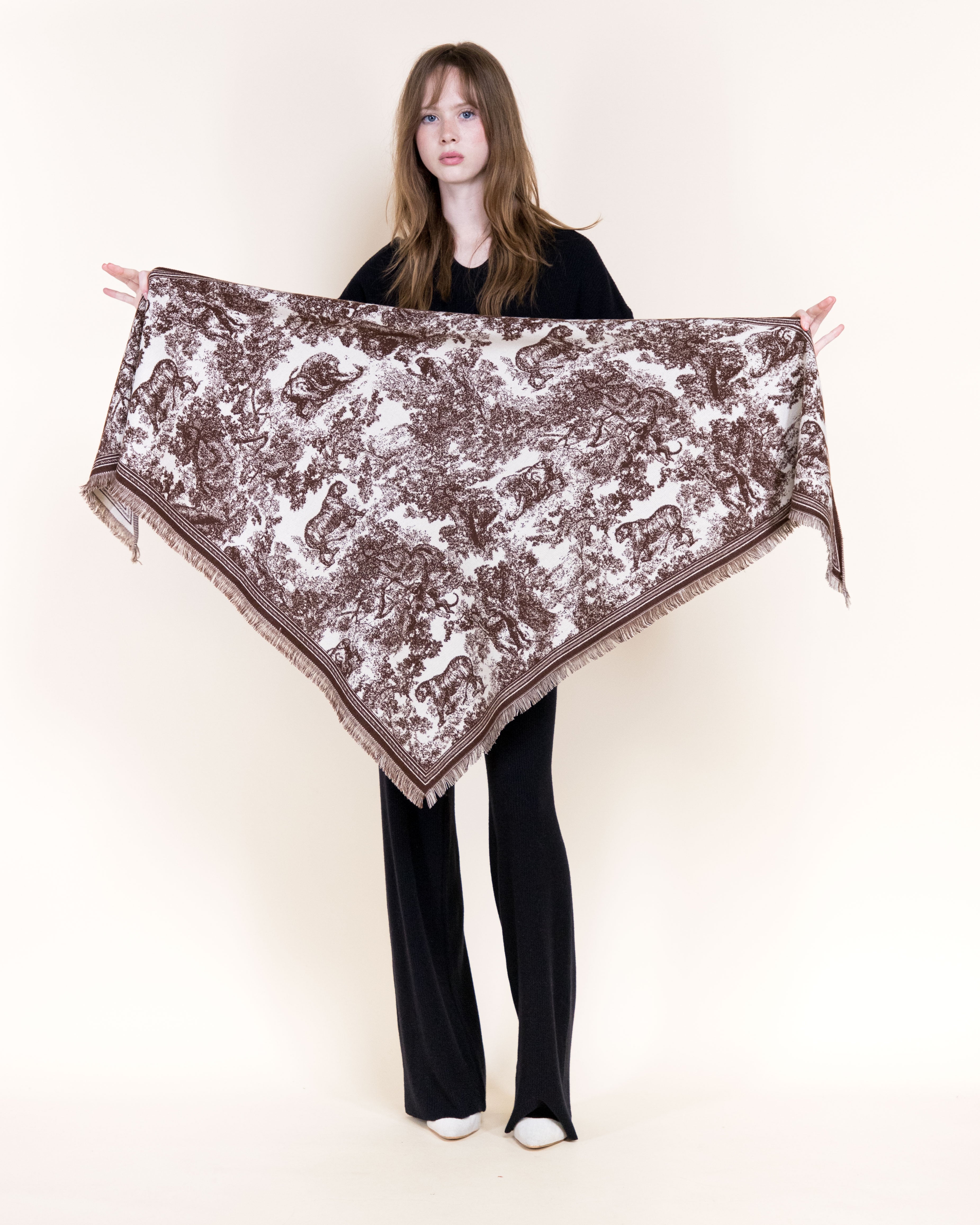 Countryside Tapestry Trangular scarf - OLIVE (Pack of 6)