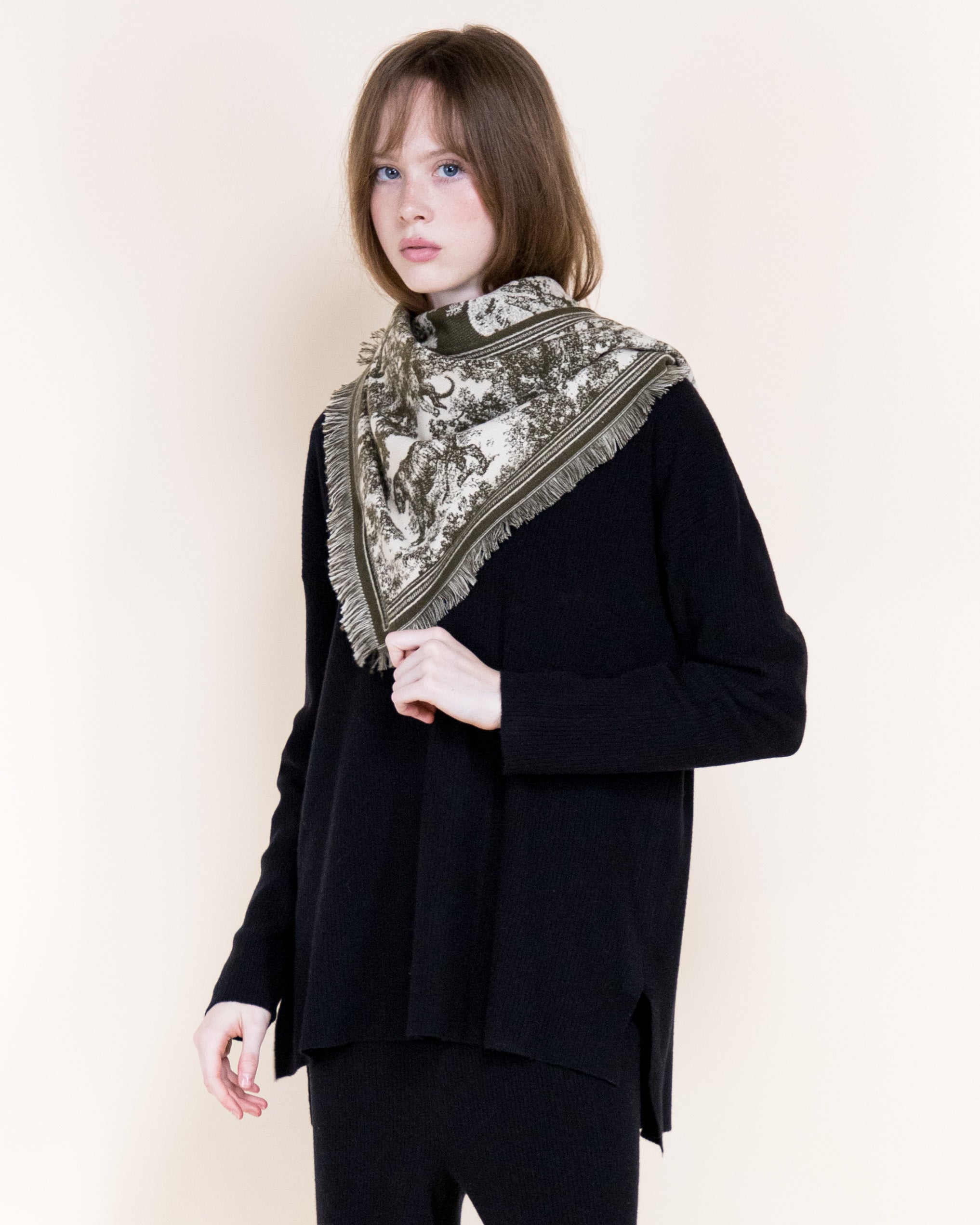 Countryside Tapestry Trangular scarf - OLIVE (Pack of 6)