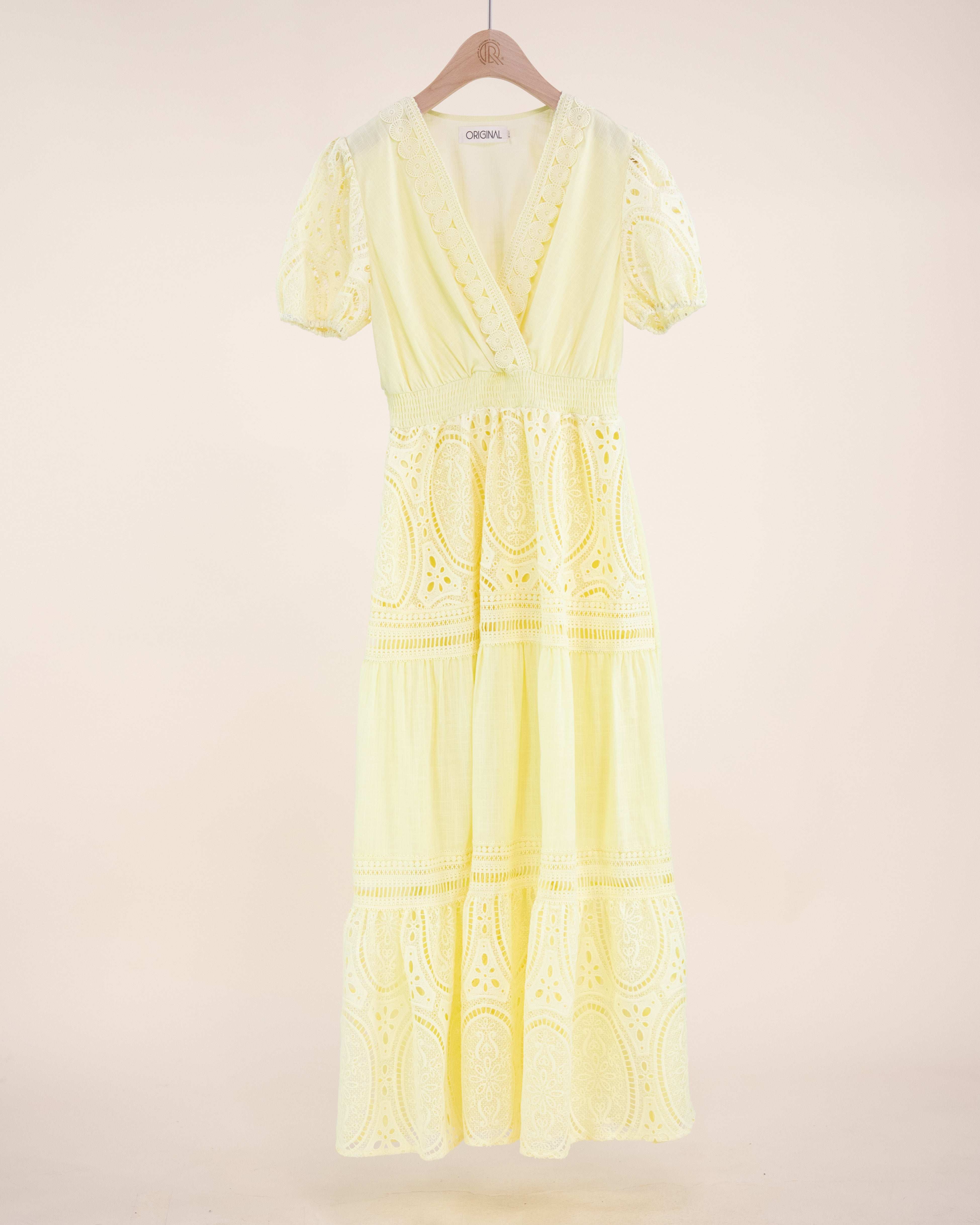 Garden Flora Lace Surplice Butterfly Sleeve Maxi Dress - WHITE (S/M, L/XL) (Pack of 6)