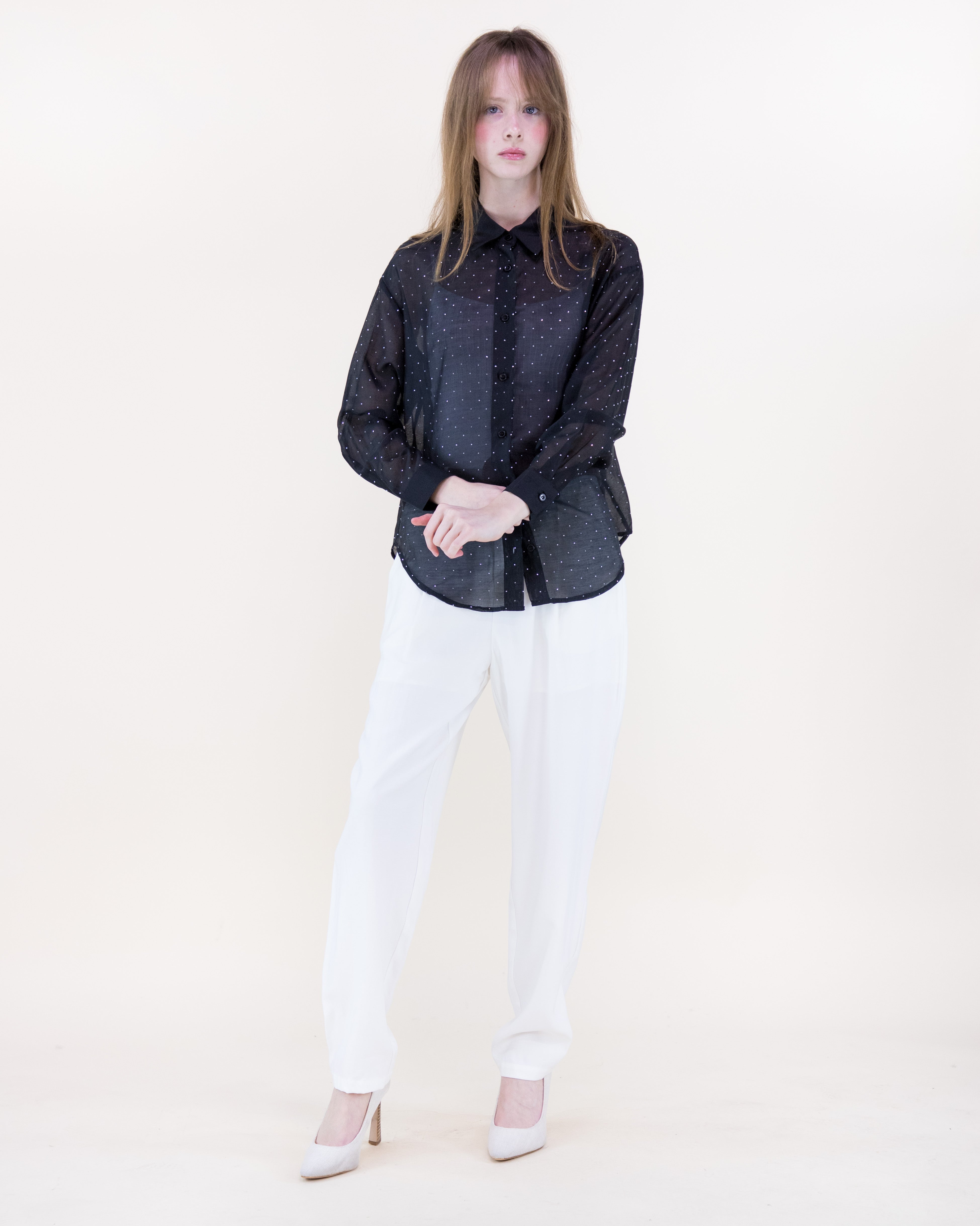 Atelier Shimmer Rhinestone Button Up Blouse - RUST (S/M, L/XL) (Pack of 6)