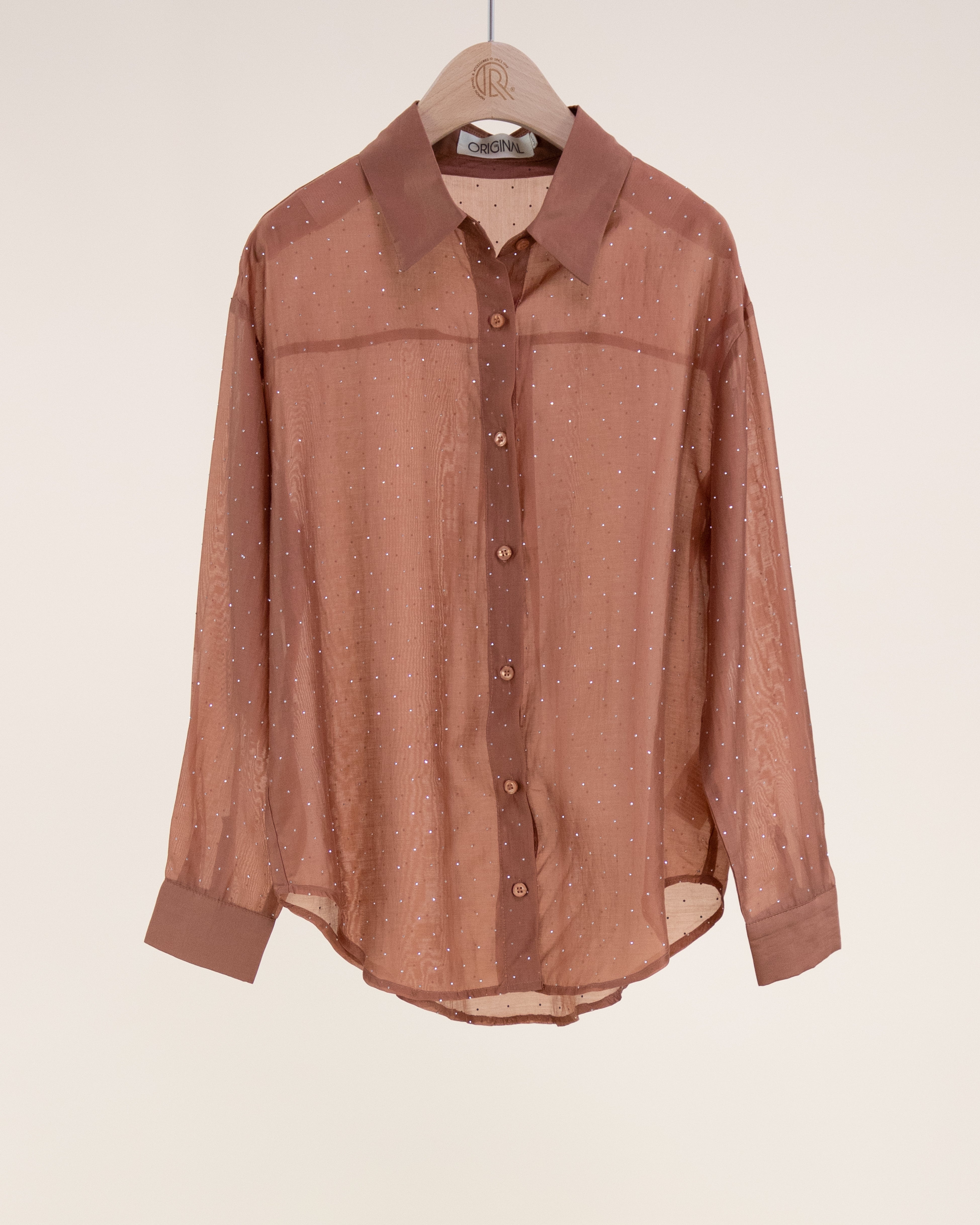 Atelier Shimmer Rhinestone Button Up Blouse - RUST (S/M, L/XL) (Pack of 6)