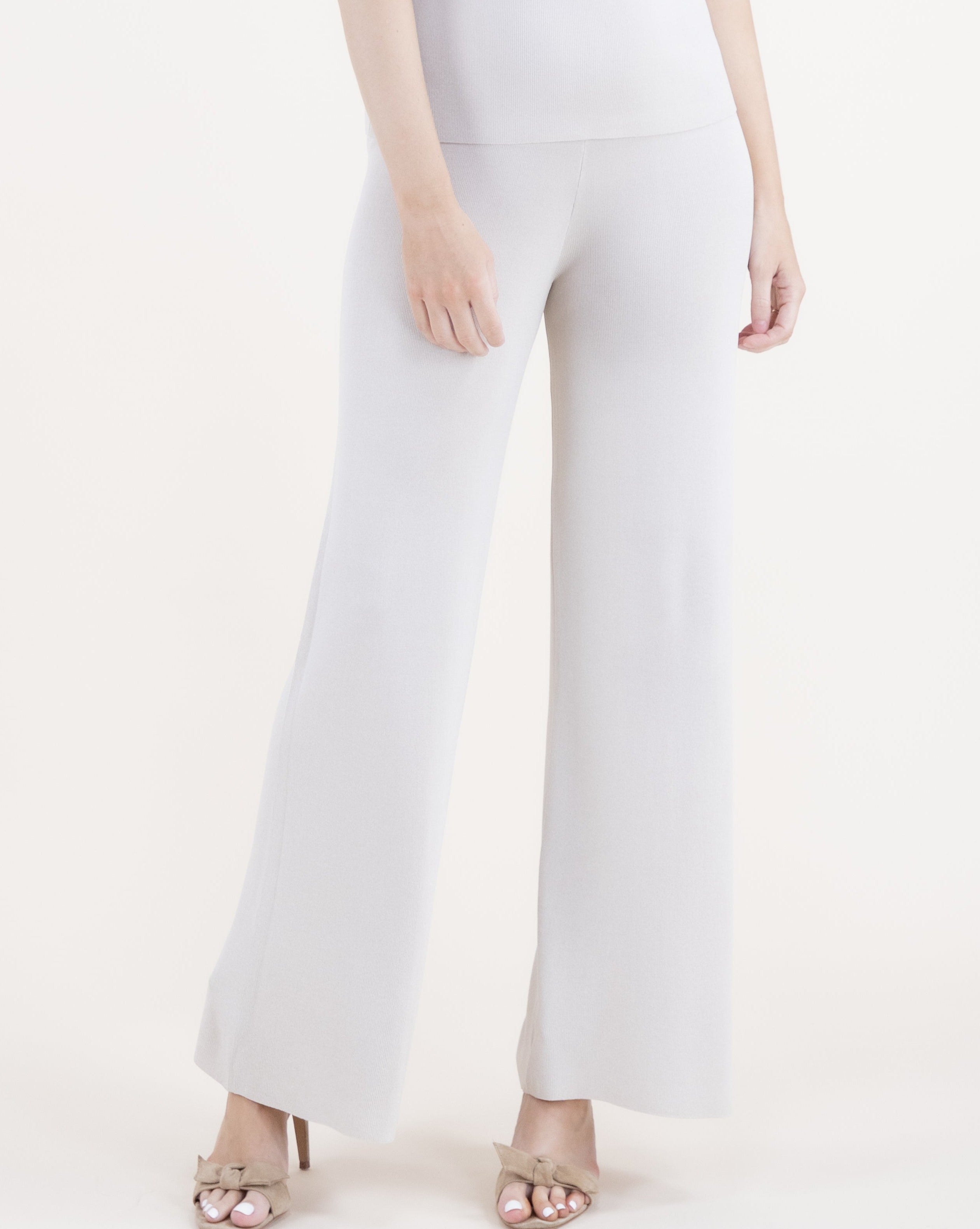 Neutral Wide Leg Thin Knit Pants - BLACK (S/M, L/XL) (Pack of 6)