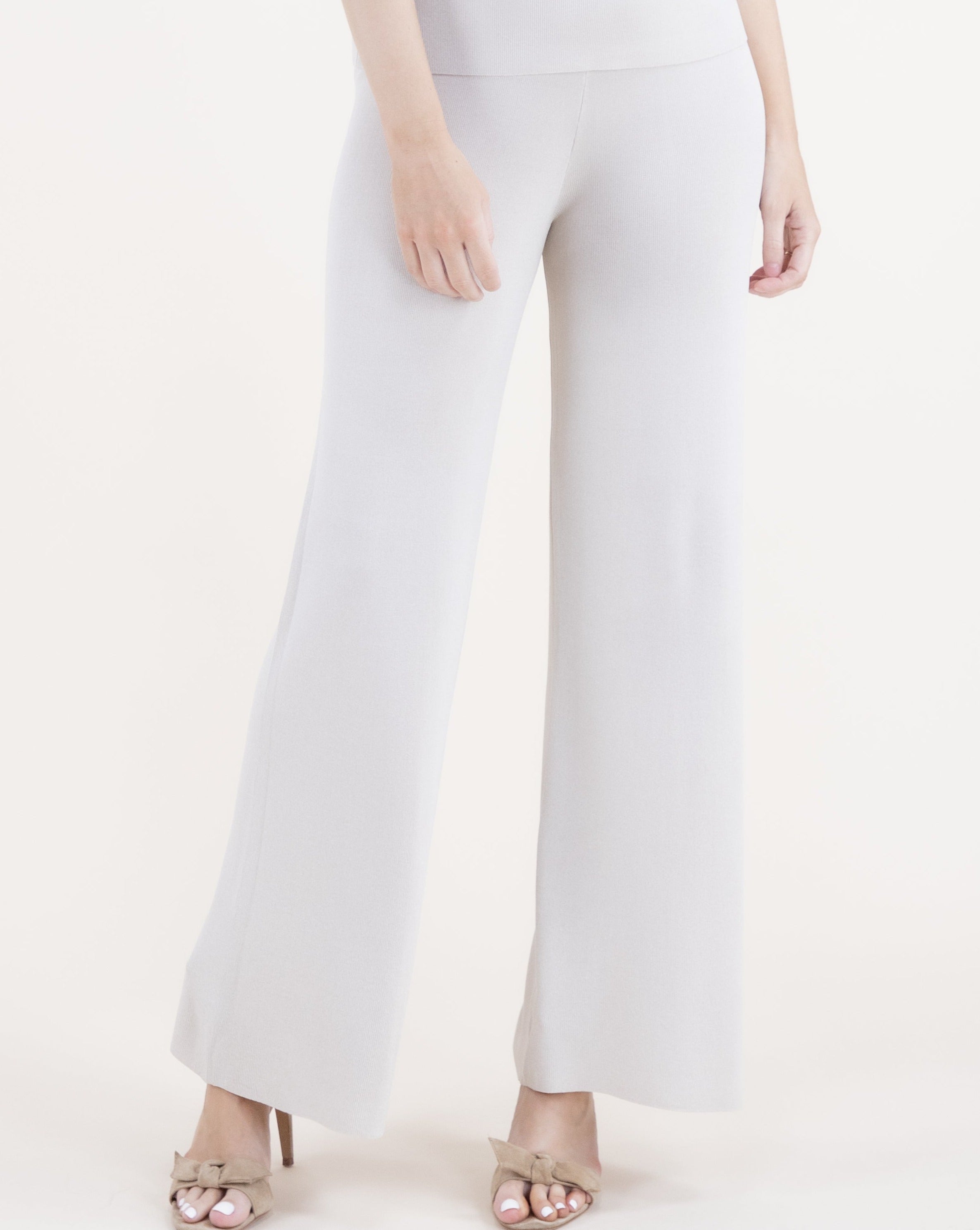 Neutral Wide Leg Thin Knit Pants - BEIGE (S/M, L/XL) (Pack of 6)